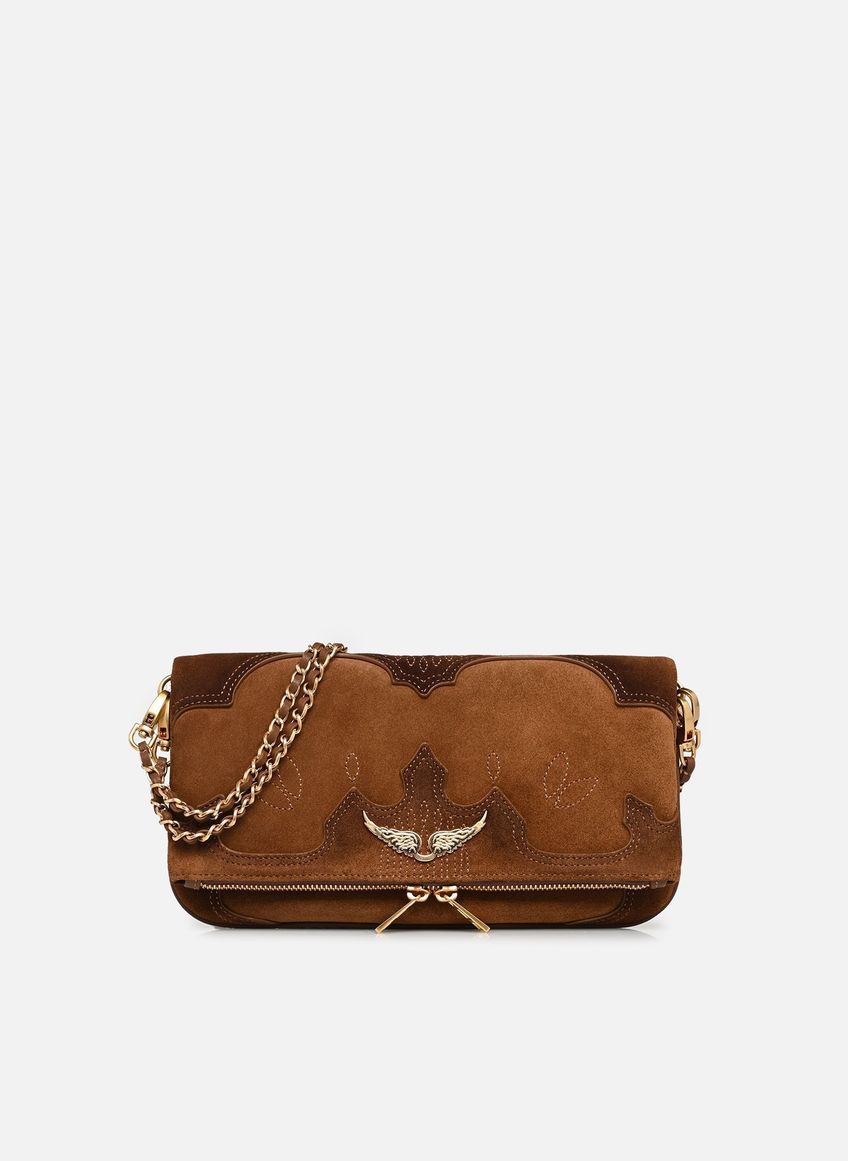 Sacs bandoulière Rock Western Used femme marron Zadig & Voltaire Sacs bandoulière Rock Western Used femme marron COGNAC