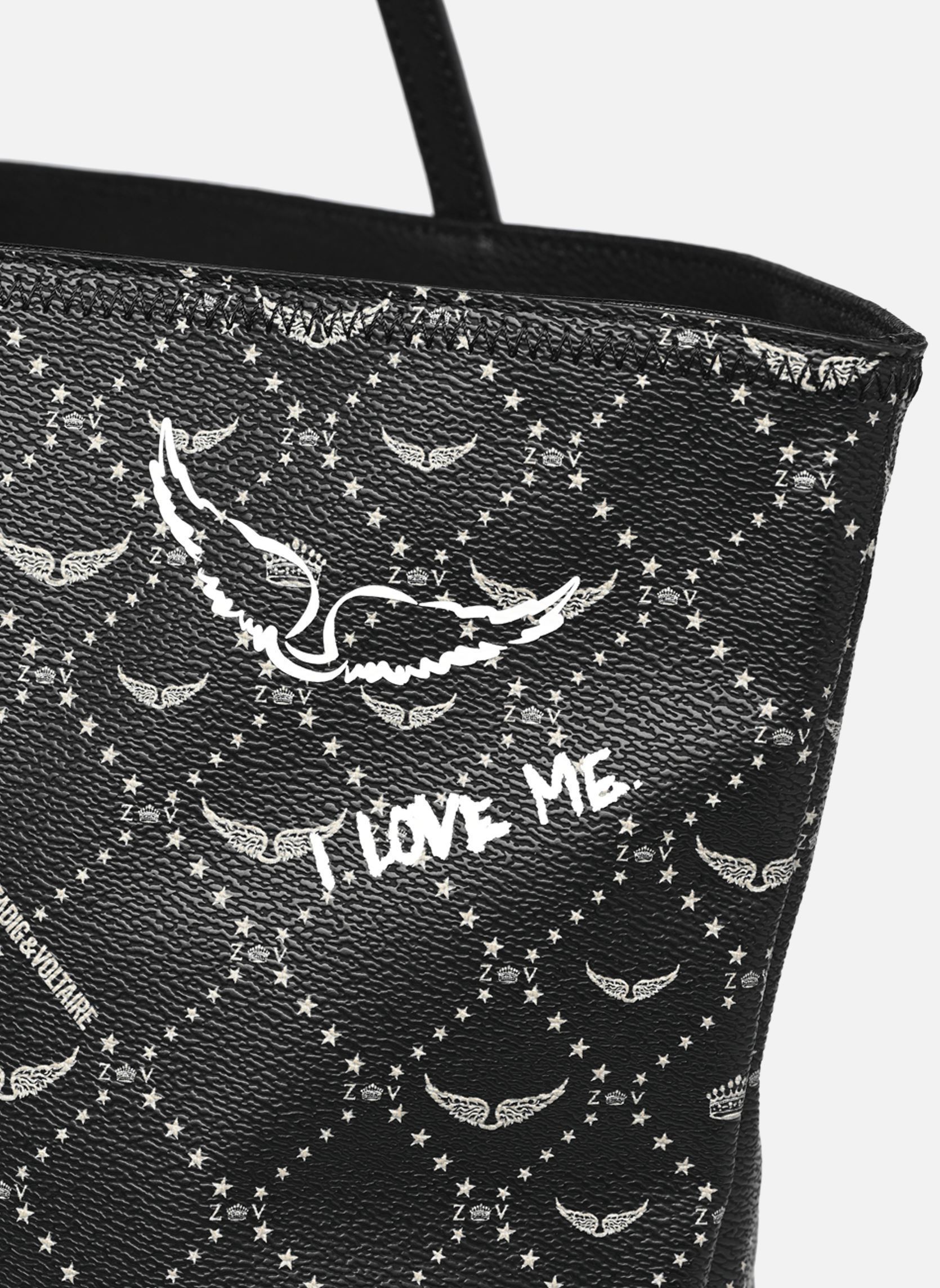 Cabas Z Shopper Monogram Arty Tag femme noir Zadig & Voltaire Cabas Z Shopper Monogram Arty Tag femme noir BLACK