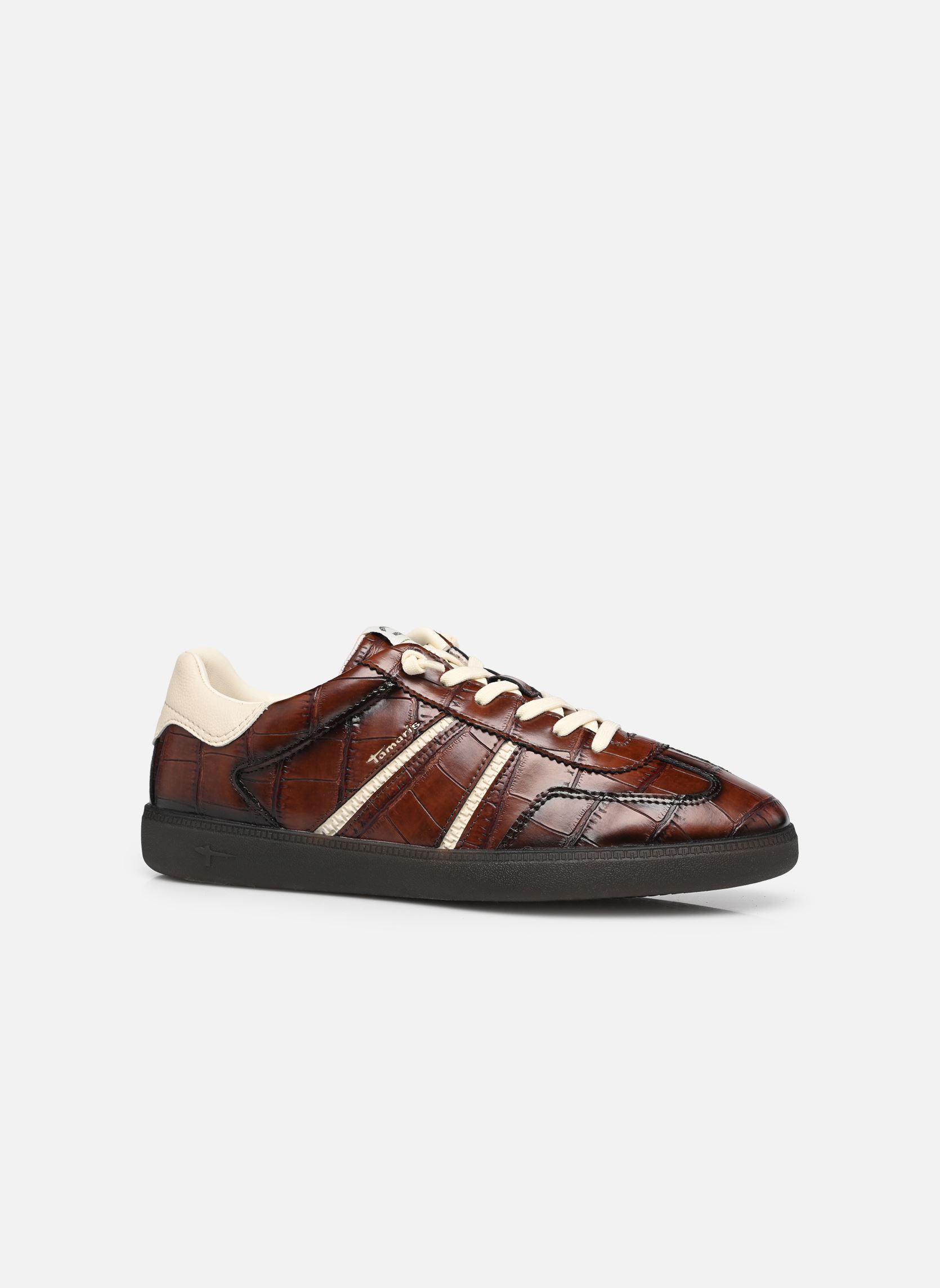 Baskets 23631-47 femme marron Tamaris Baskets 23631-47 femme marron MUSCAT CROCO