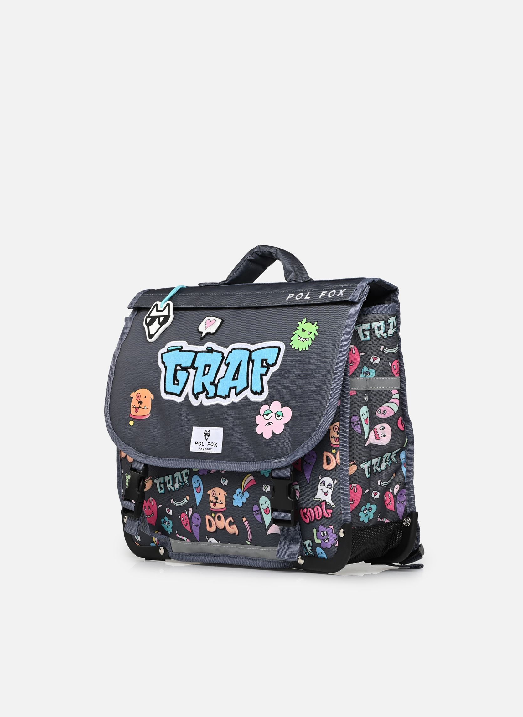 schooltassen Cartable 38 cm jongens grijs Pol Fox schooltassen Cartable 38 cm jongens grijs SREET ART