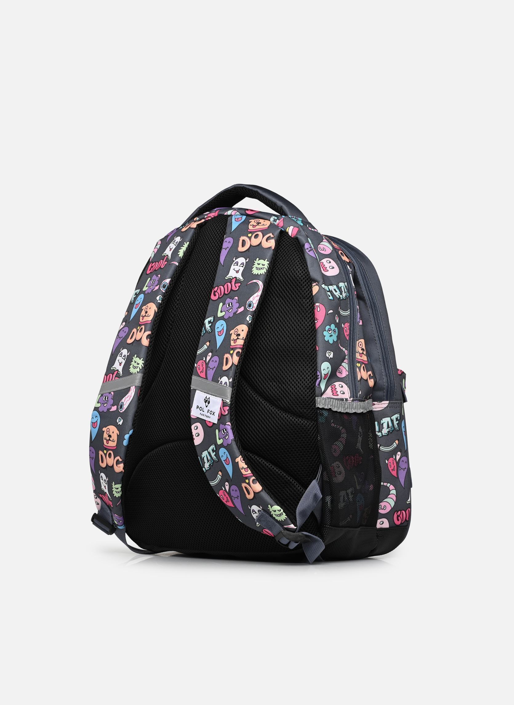 schooltassen Sac à dos 2 compartiments jongens grijs Pol Fox schooltassen Sac à dos 2 compartiments jongens grijs SREET ART