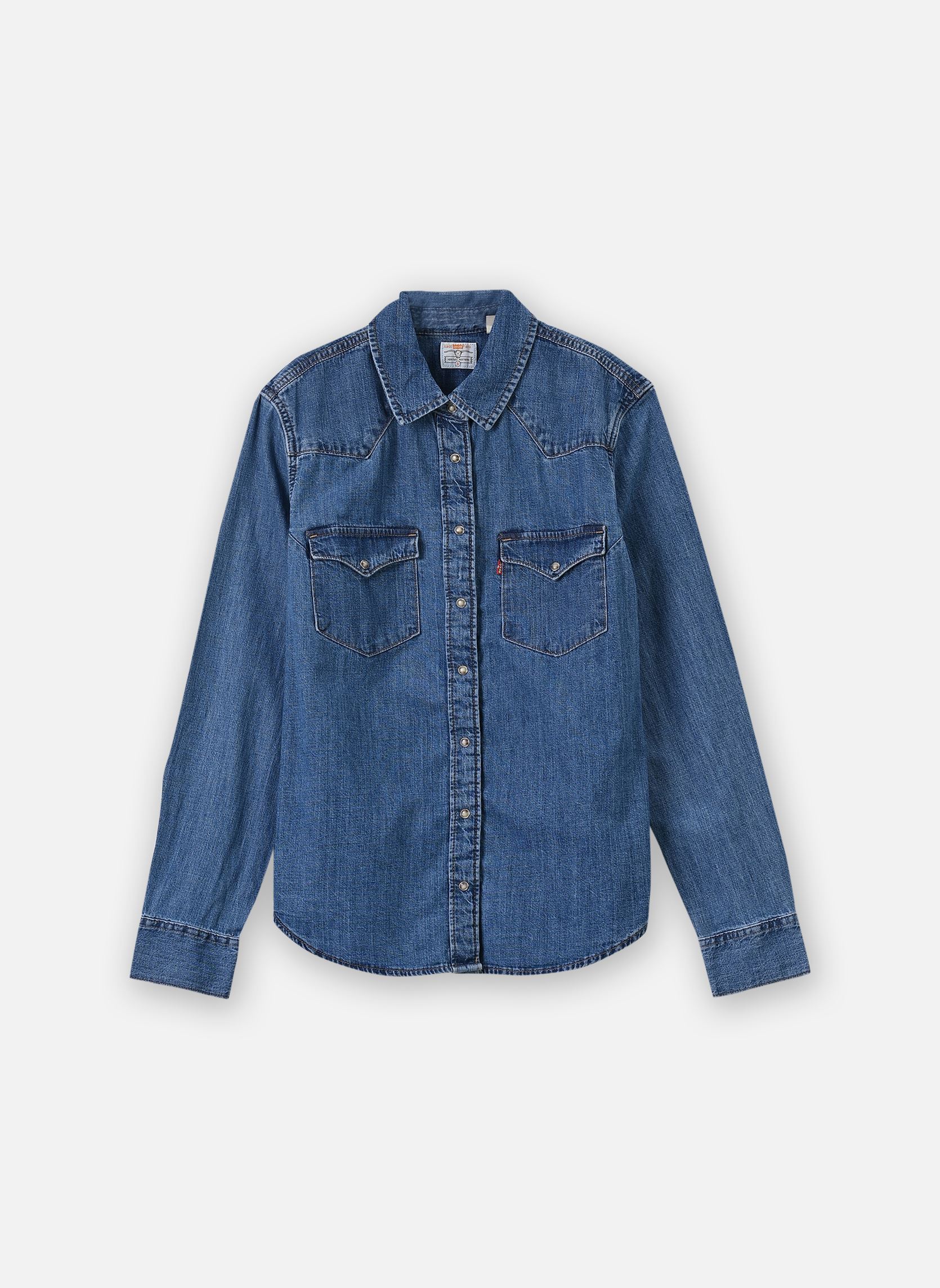 Hemden Heritage Western Denim Shirt-007WT dames blauw Levi's Hemden Heritage Western Denim Shirt-007WT dames blauw ALL DAY LONG WESTERN