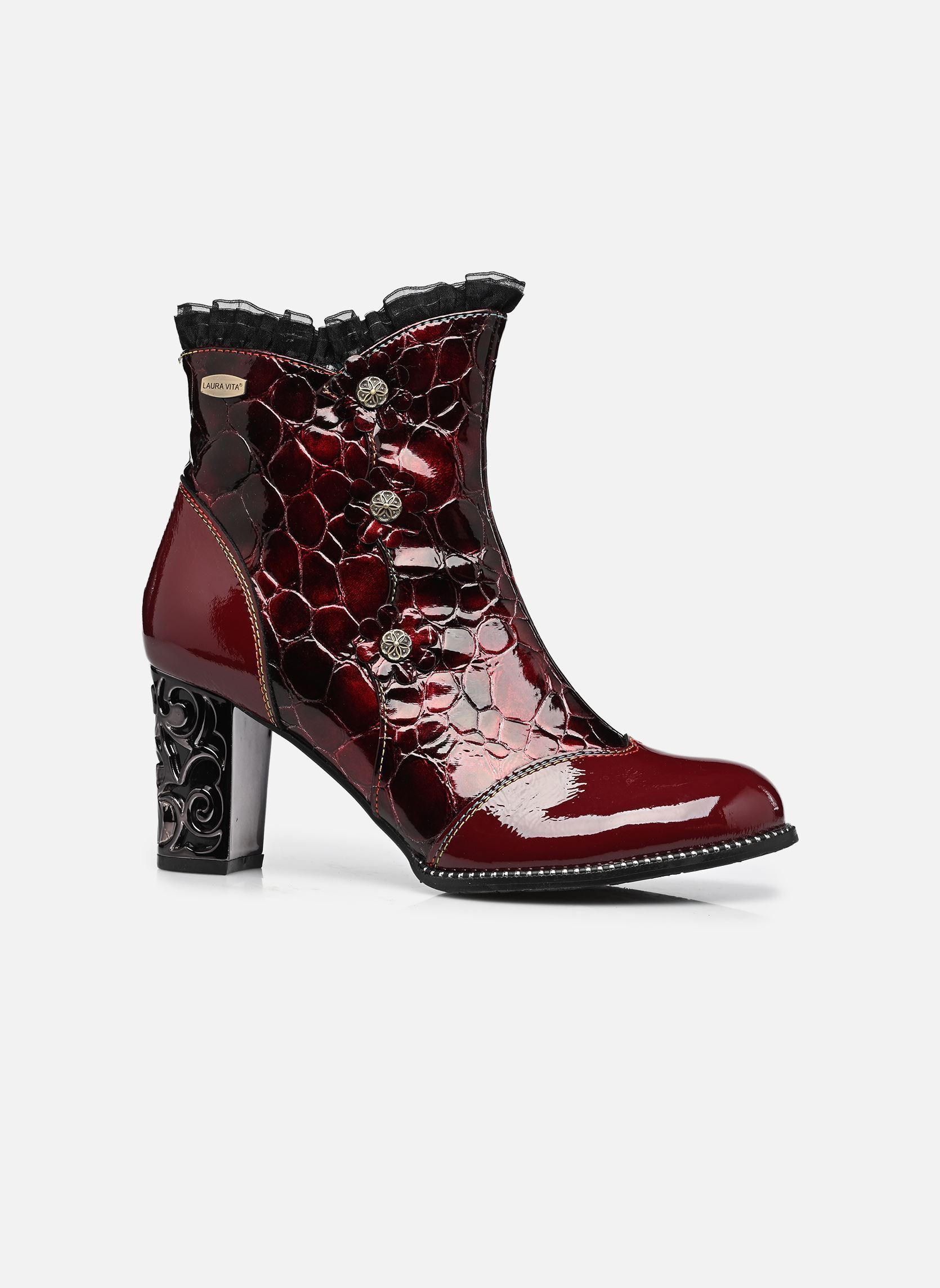 Enkellaarzen en boots LEDAO 14 dames rood Laura Vita Enkellaarzen en boots LEDAO 14 dames rood WINE