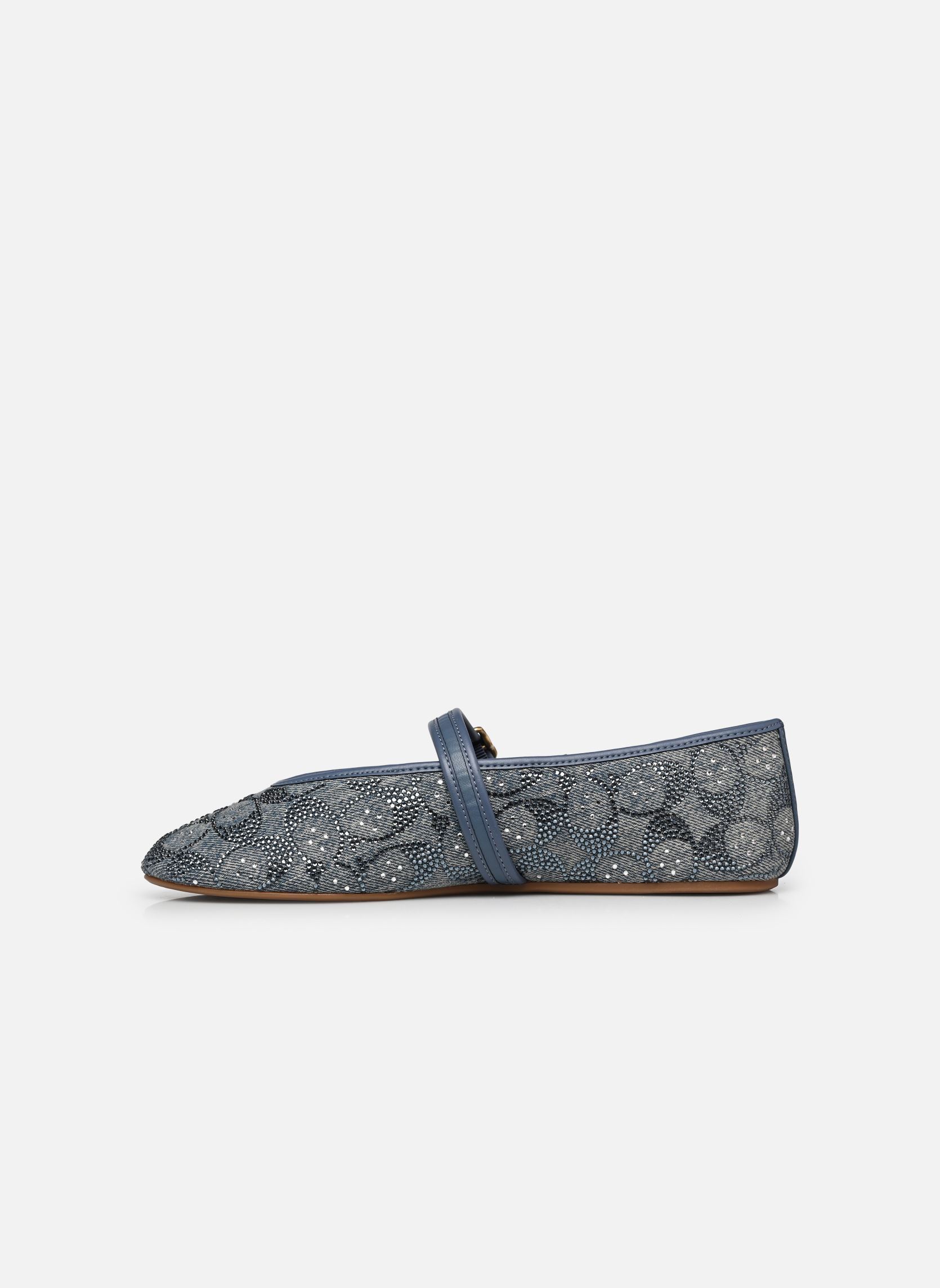 Ballerina's SCULPTED C CRYSTAL SIGNATURE DENIM SOFT dames blauw Coach Ballerina's SCULPTED C CRYSTAL SIGNATURE DENIM SOFT dames blauw DENIM