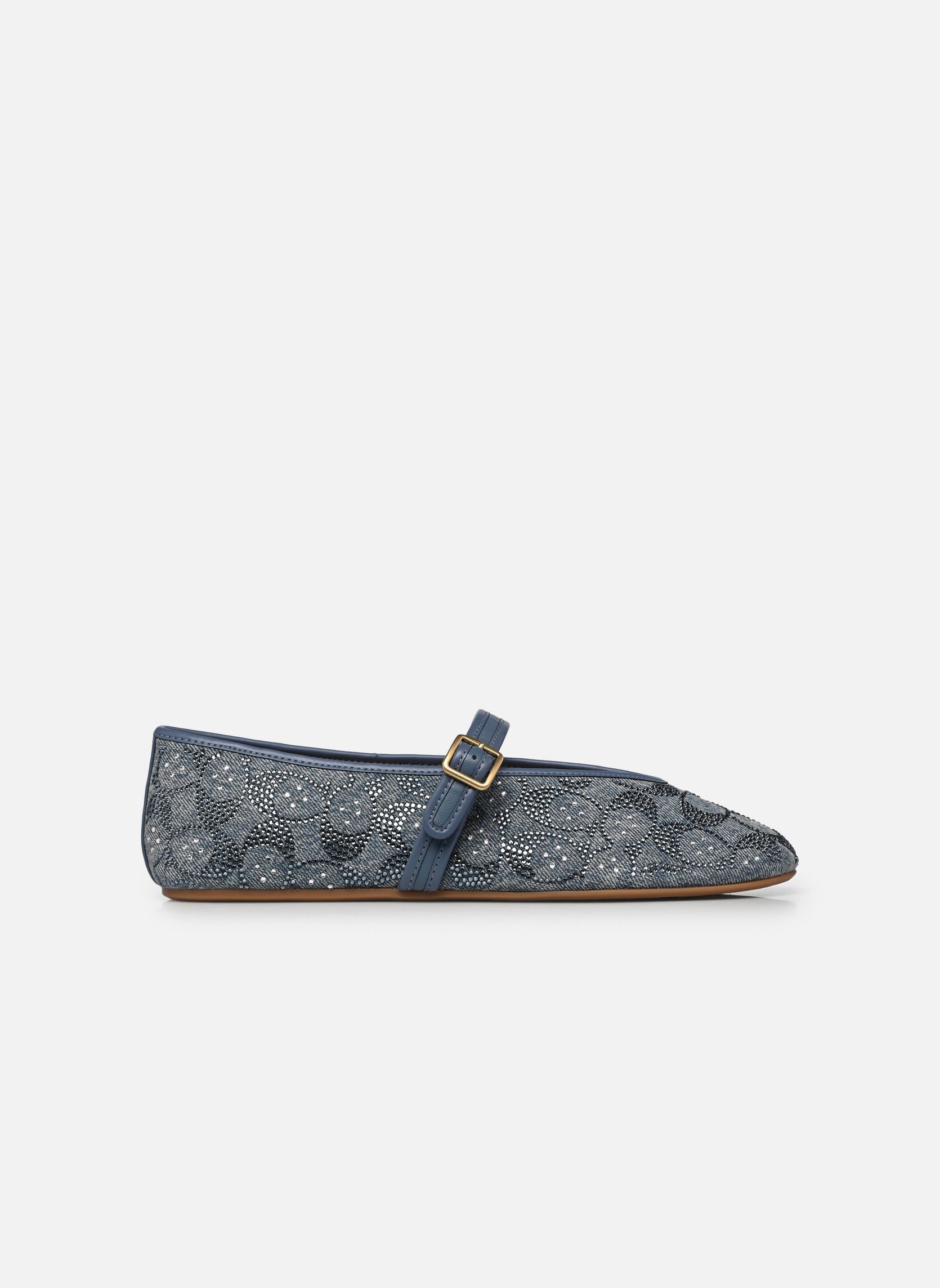 Ballerina's SCULPTED C CRYSTAL SIGNATURE DENIM SOFT dames blauw Coach Ballerina's SCULPTED C CRYSTAL SIGNATURE DENIM SOFT dames blauw DENIM
