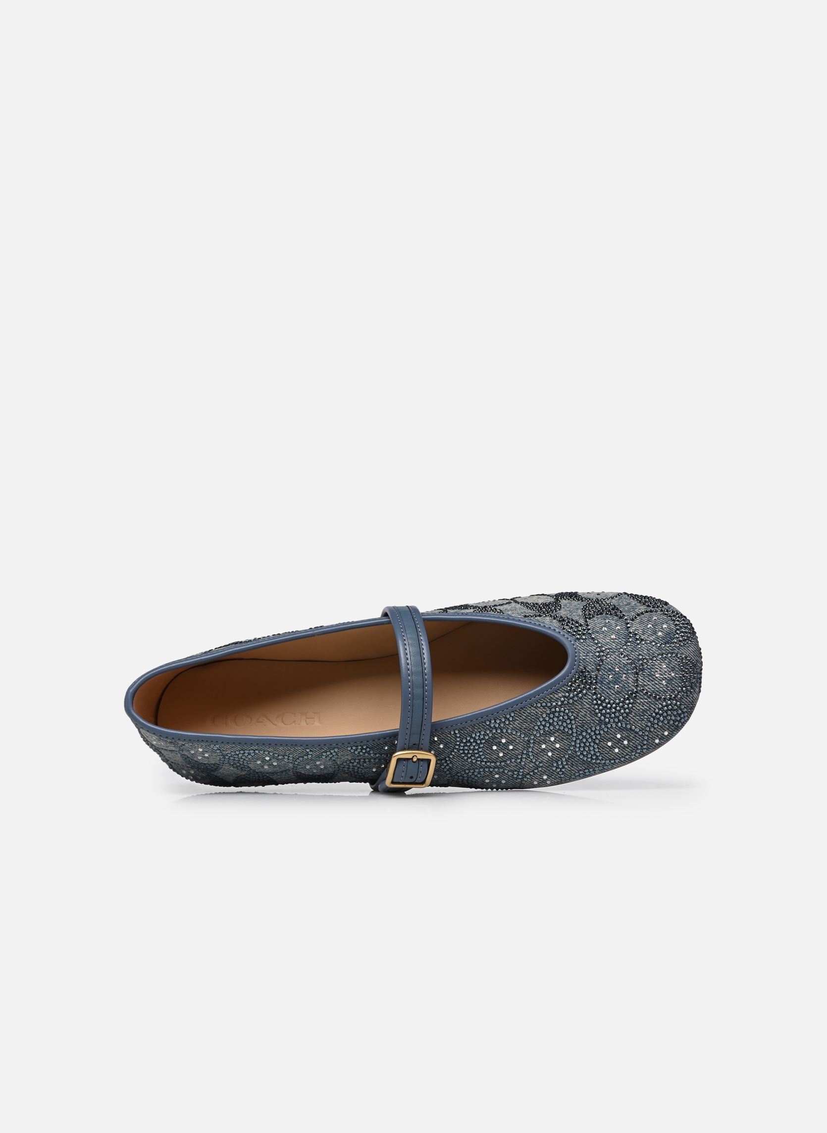 Ballerina's SCULPTED C CRYSTAL SIGNATURE DENIM SOFT dames blauw Coach Ballerina's SCULPTED C CRYSTAL SIGNATURE DENIM SOFT dames blauw DENIM
