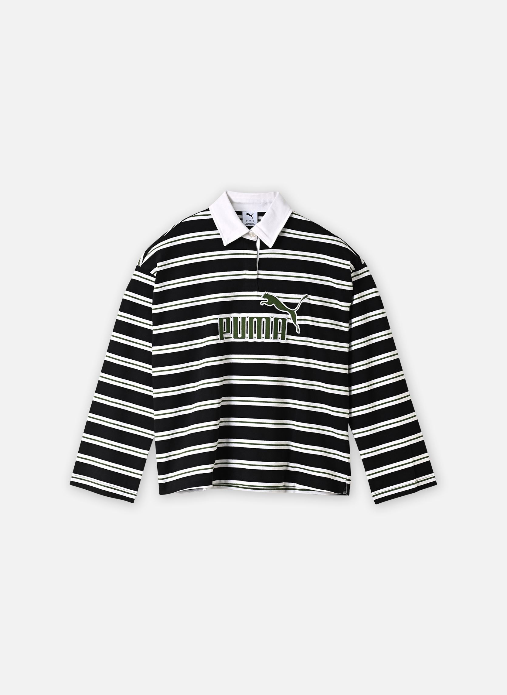 Poloshirts ESS ELEVATED No. 1 Logo Oversized Stripe damen schwarz Puma Poloshirts ESS ELEVATED No. 1 Logo Oversized Stripe damen schwarz PUMA BLACK-STRIPED