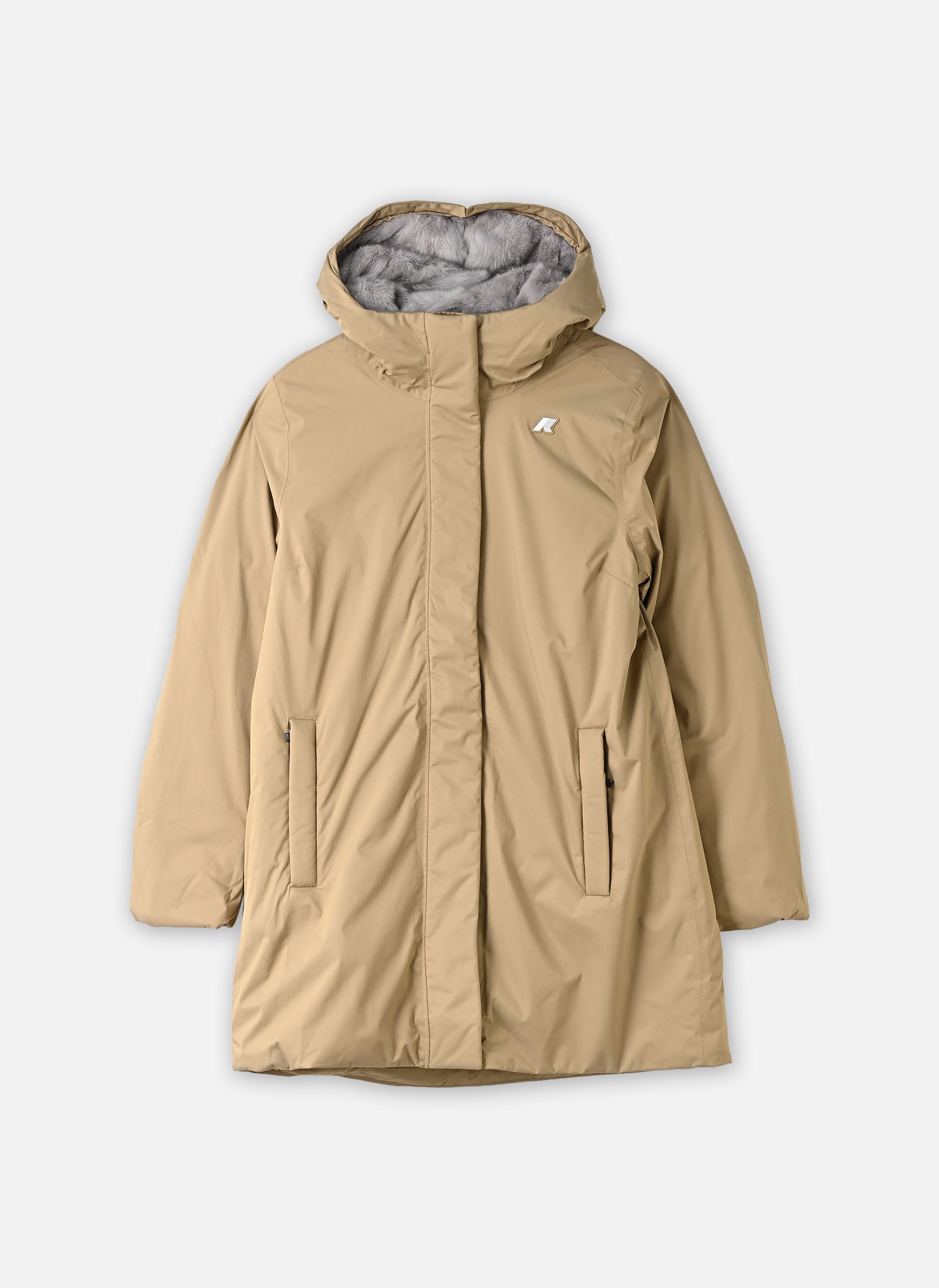 Jacken Sophie Twill Soft Beaver damen beige K-Way Jacken Sophie Twill Soft Beaver damen beige BEIGE KHAKI - GREY WARM