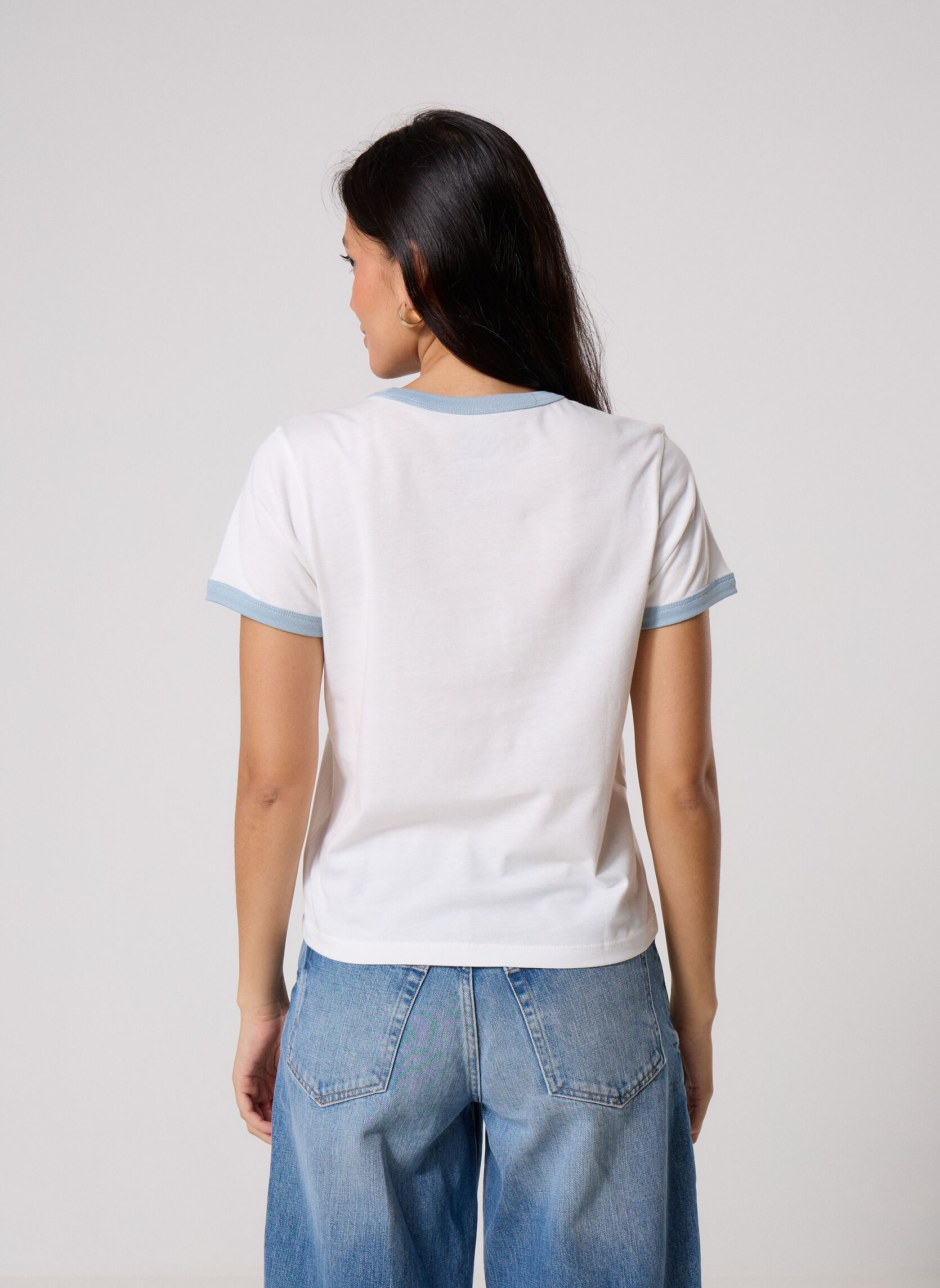 Tee-shirts Center Chest Ringer SS Tee femme blanc Vans Tee-shirts Center Chest Ringer SS Tee femme blanc WHITE