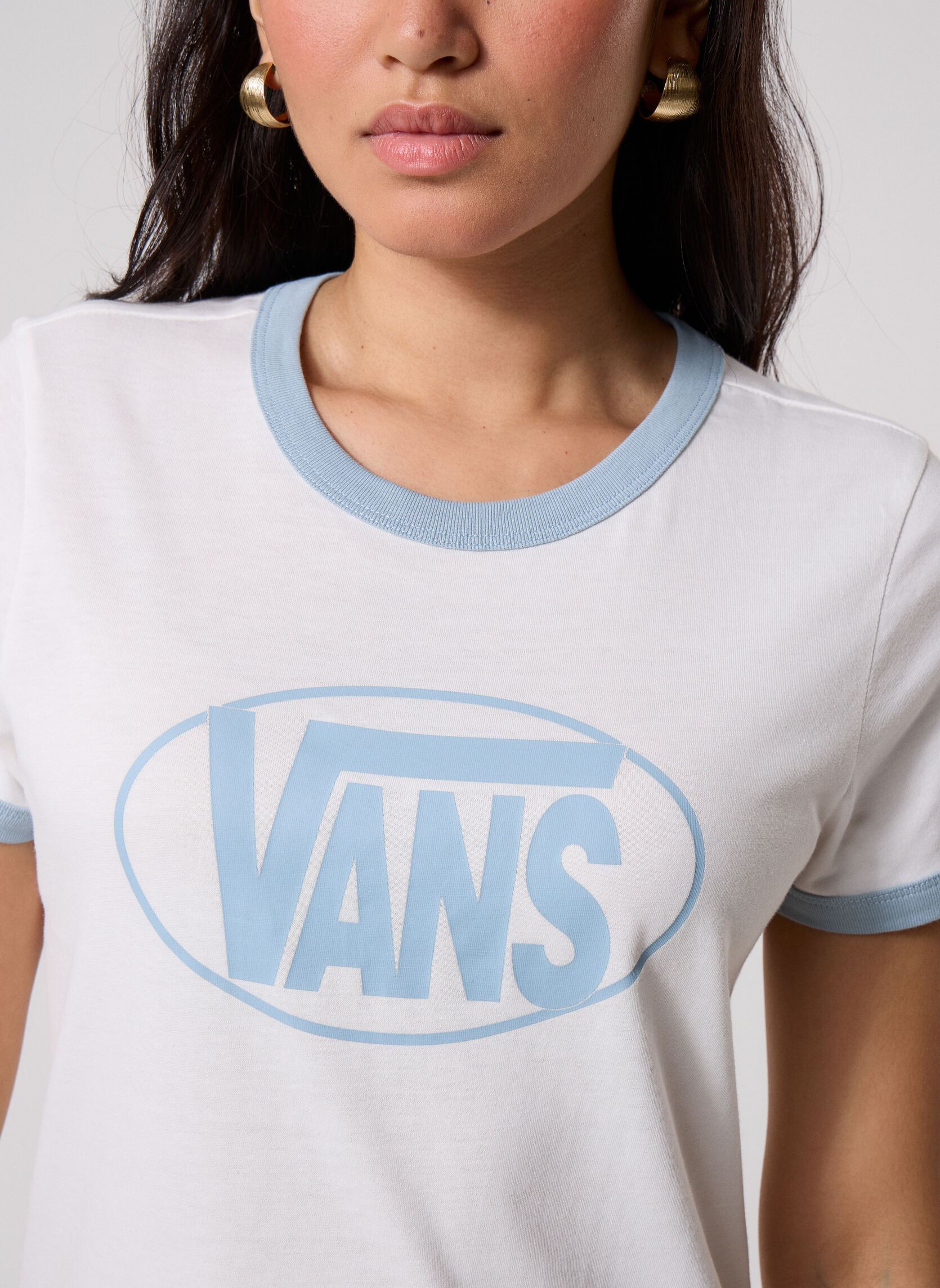 Tee-shirts Center Chest Ringer SS Tee femme blanc Vans Tee-shirts Center Chest Ringer SS Tee femme blanc WHITE