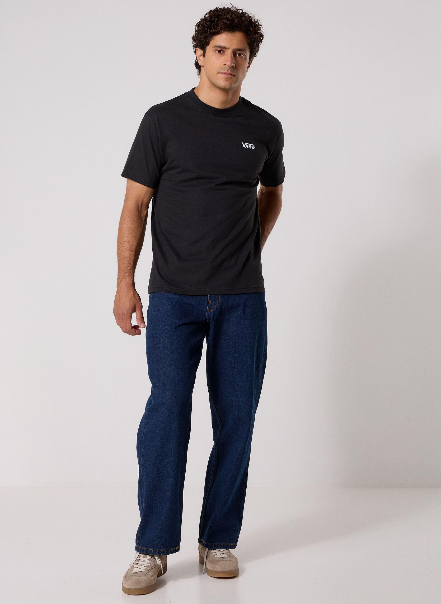 T-shirts New Left Chest SS Tee heren zwart Vans T-shirts New Left Chest SS Tee heren zwart BLACK/WHITE