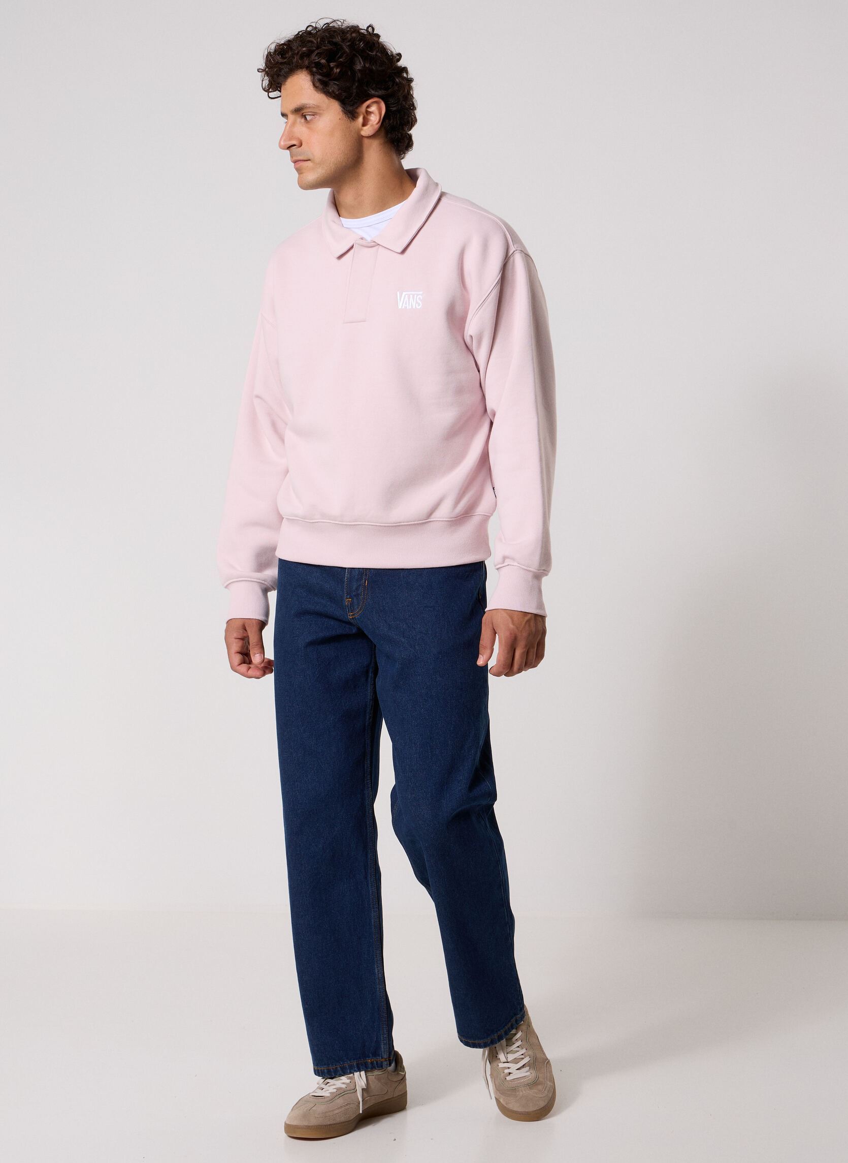 Sweats Polo Fleece Pullover homme rose Vans Sweats Polo Fleece Pullover homme rose PALE PETAL
