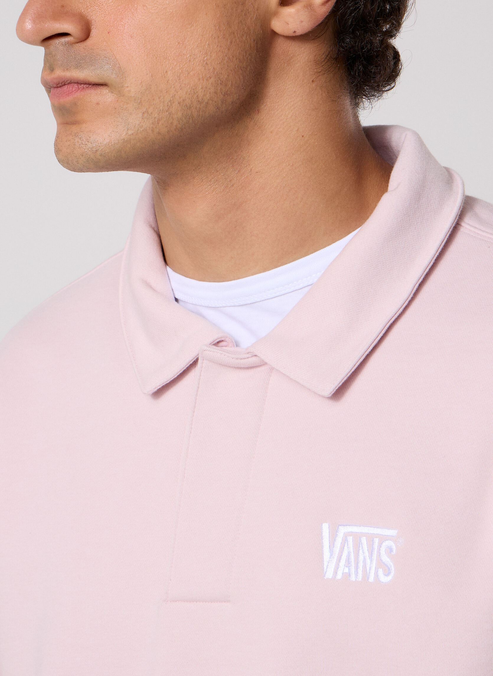 Sweats Polo Fleece Pullover homme rose Vans Sweats Polo Fleece Pullover homme rose PALE PETAL