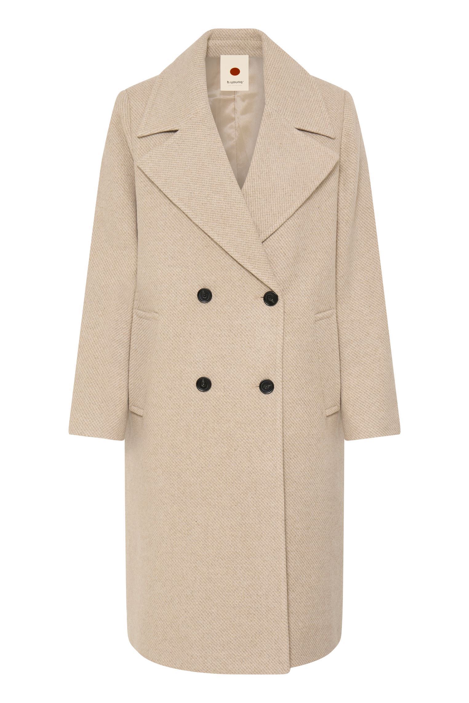 Mäntel Bybanbara Pea Coat damen beige B-Young Mäntel Bybanbara Pea Coat damen beige HUMUS MELANGE
