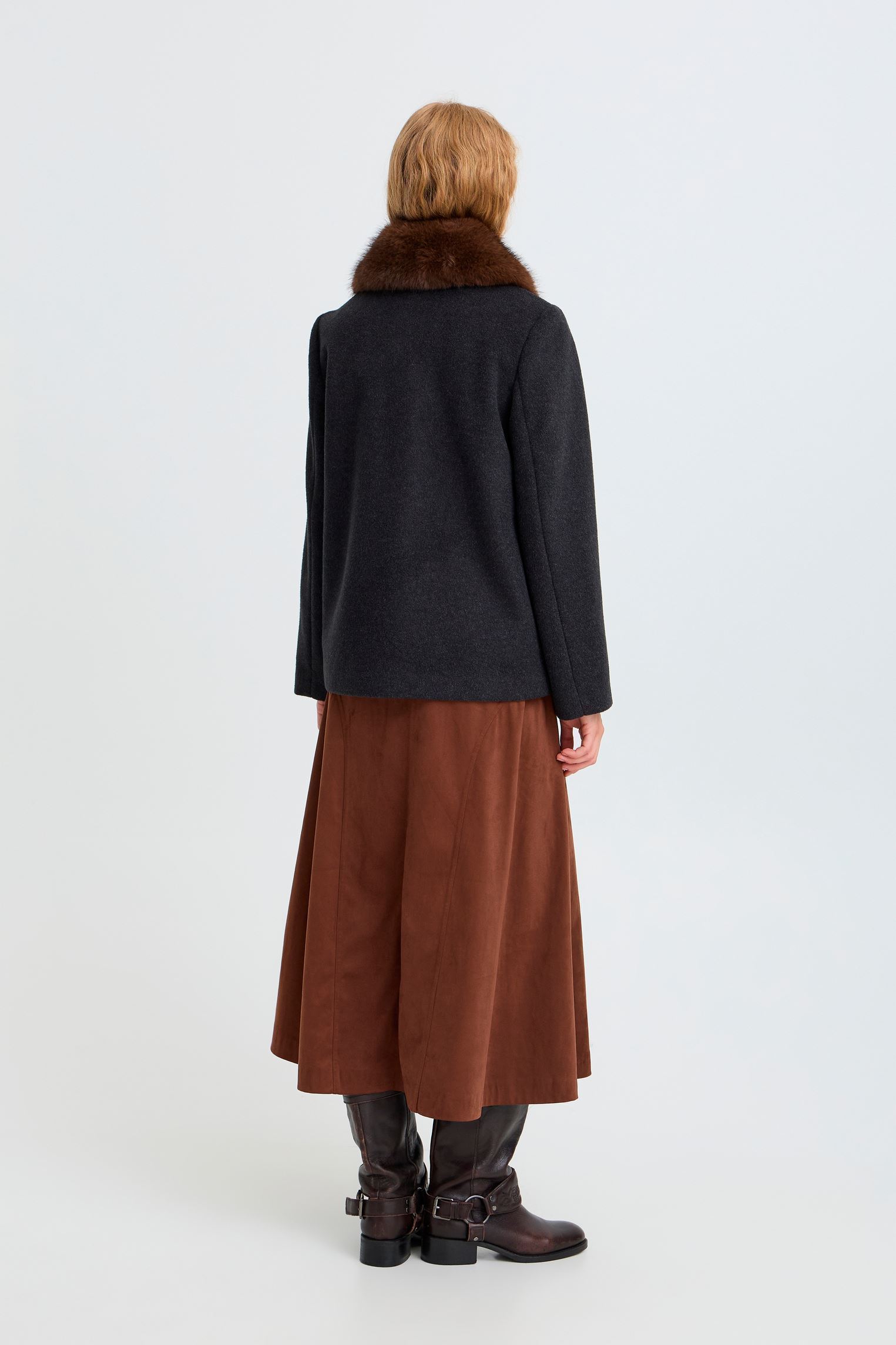 Jassen en mantels Bybecila Collar Jacket dames grijs B-Young Jassen en mantels Bybecila Collar Jacket dames grijs DARK GREY MELANGE
