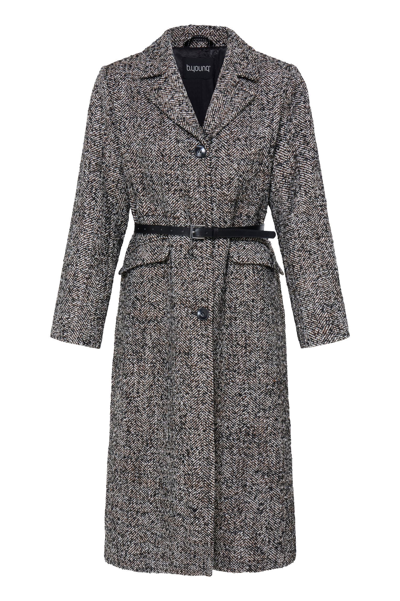 Mäntel Bybemua Coat damen braun B-Young Mäntel Bybemua Coat damen braun METEORITE HERRINGBONE