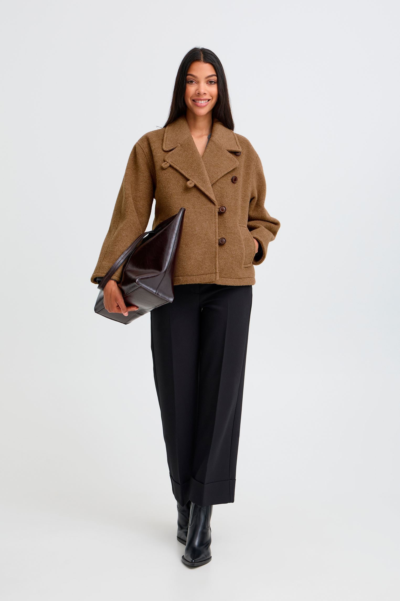 Vestes et manteaux Bycitrio Jacket femme marron B-Young Vestes et manteaux Bycitrio Jacket femme marron SEPIA MELANGE