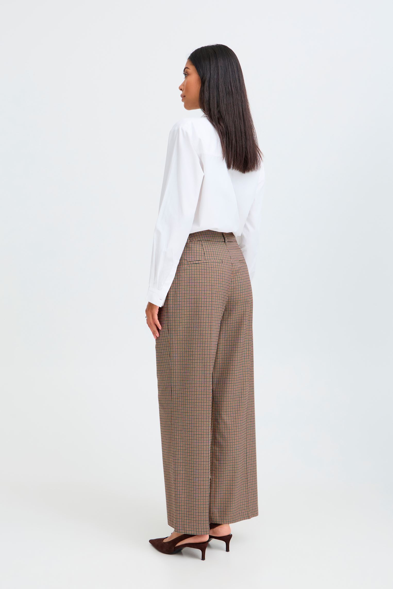 Pantalons Byestolo Pants femme beige B-Young Pantalons Byestolo Pants femme beige SEPIA CHECK
