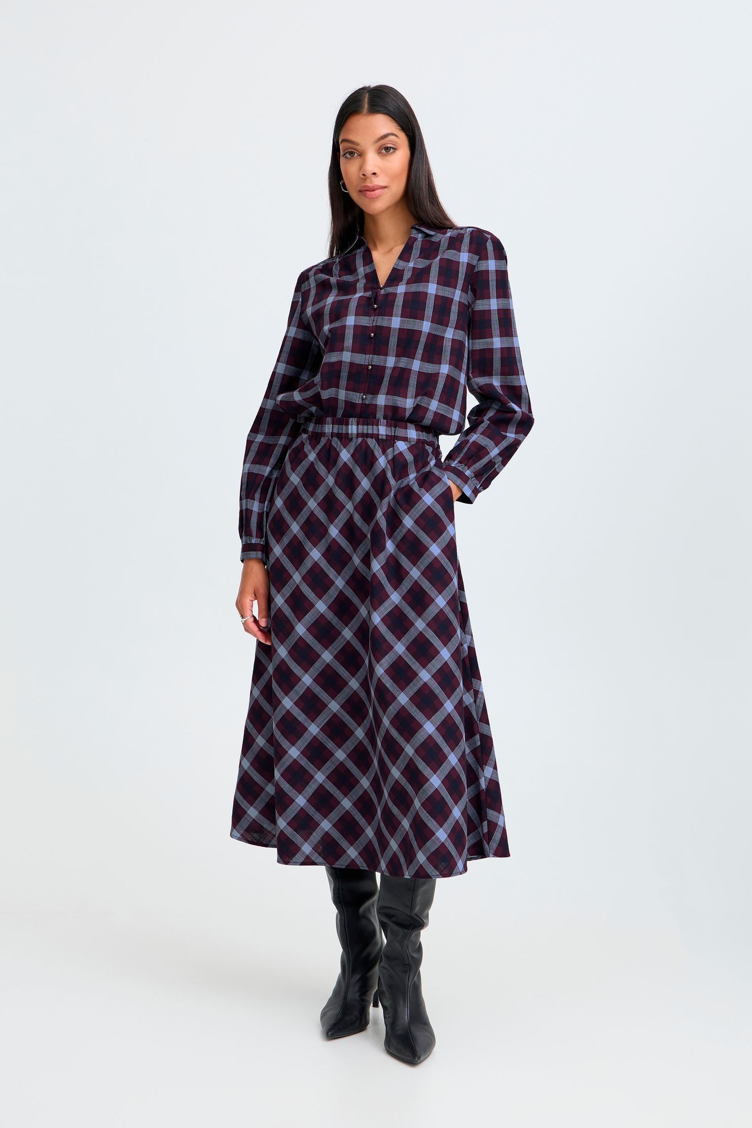 Röcke Byflanny Skirt damen blau B-Young Röcke Byflanny Skirt damen blau FIG CHECK