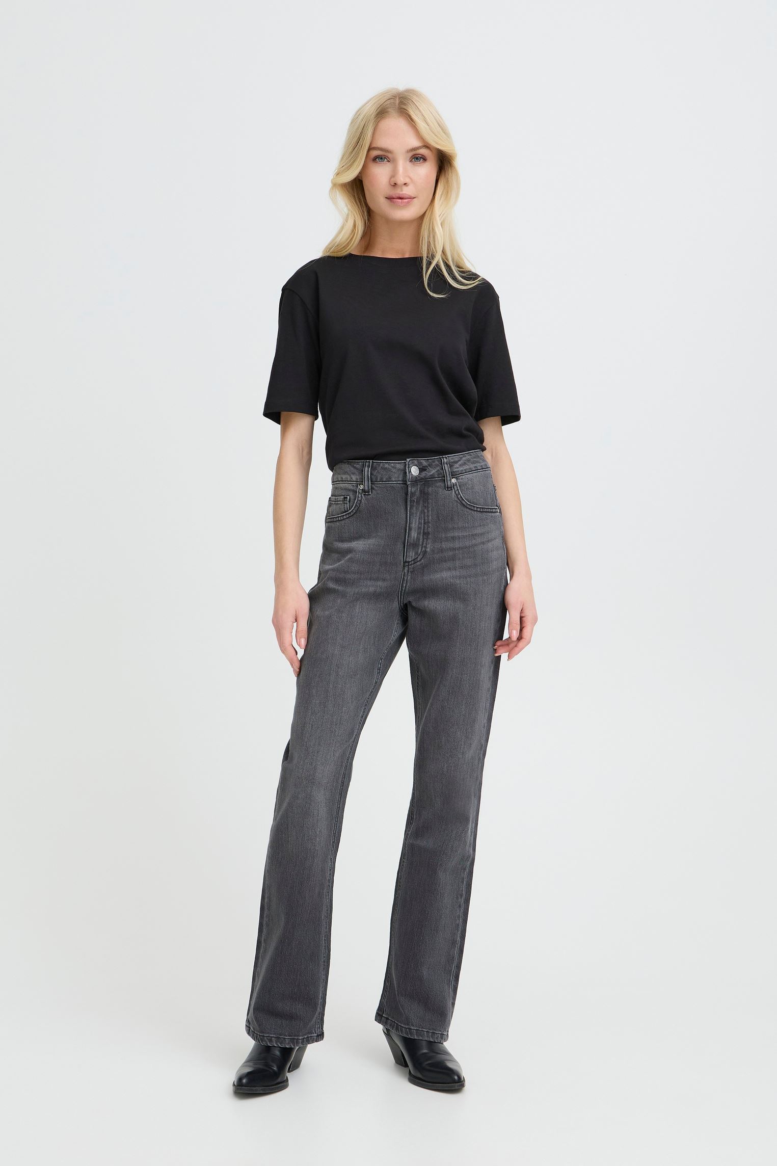 Jeans Bykajane Bootcut Jeans dames grijs B-Young Jeans Bykajane Bootcut Jeans dames grijs DARK GREY DENIM