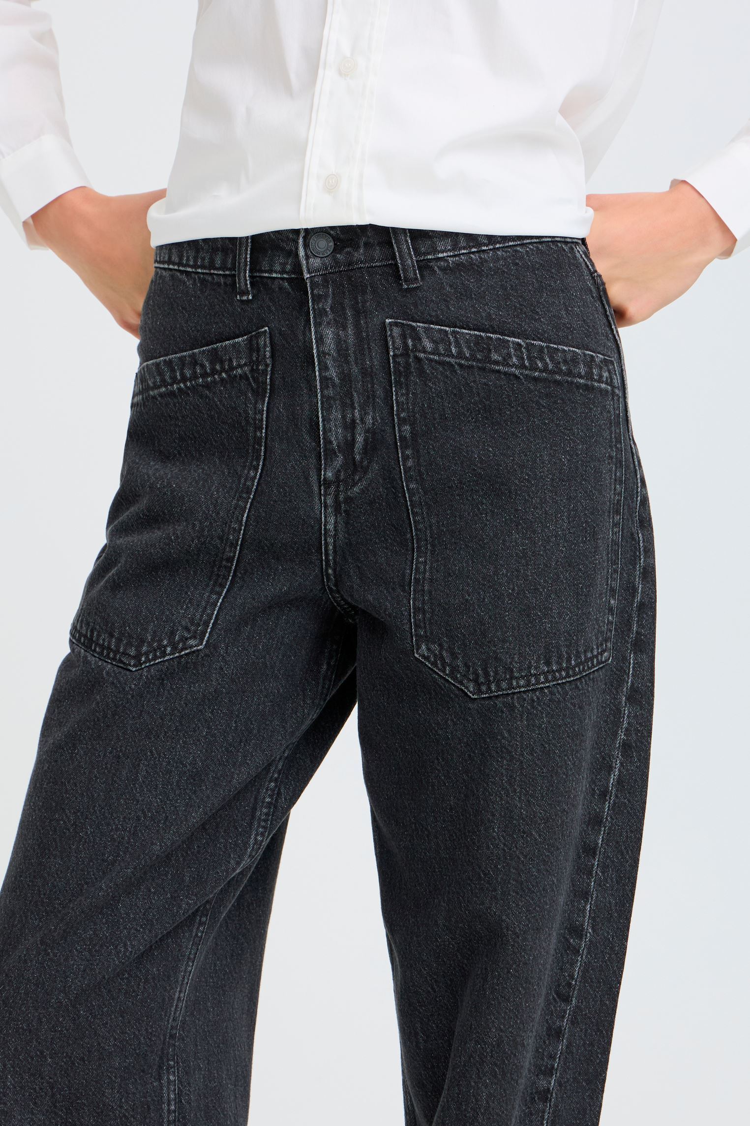 Jeans Bykizion Barrel Jeans damen marineblau B-Young Jeans Bykizion Barrel Jeans damen marineblau BLACK DENIM