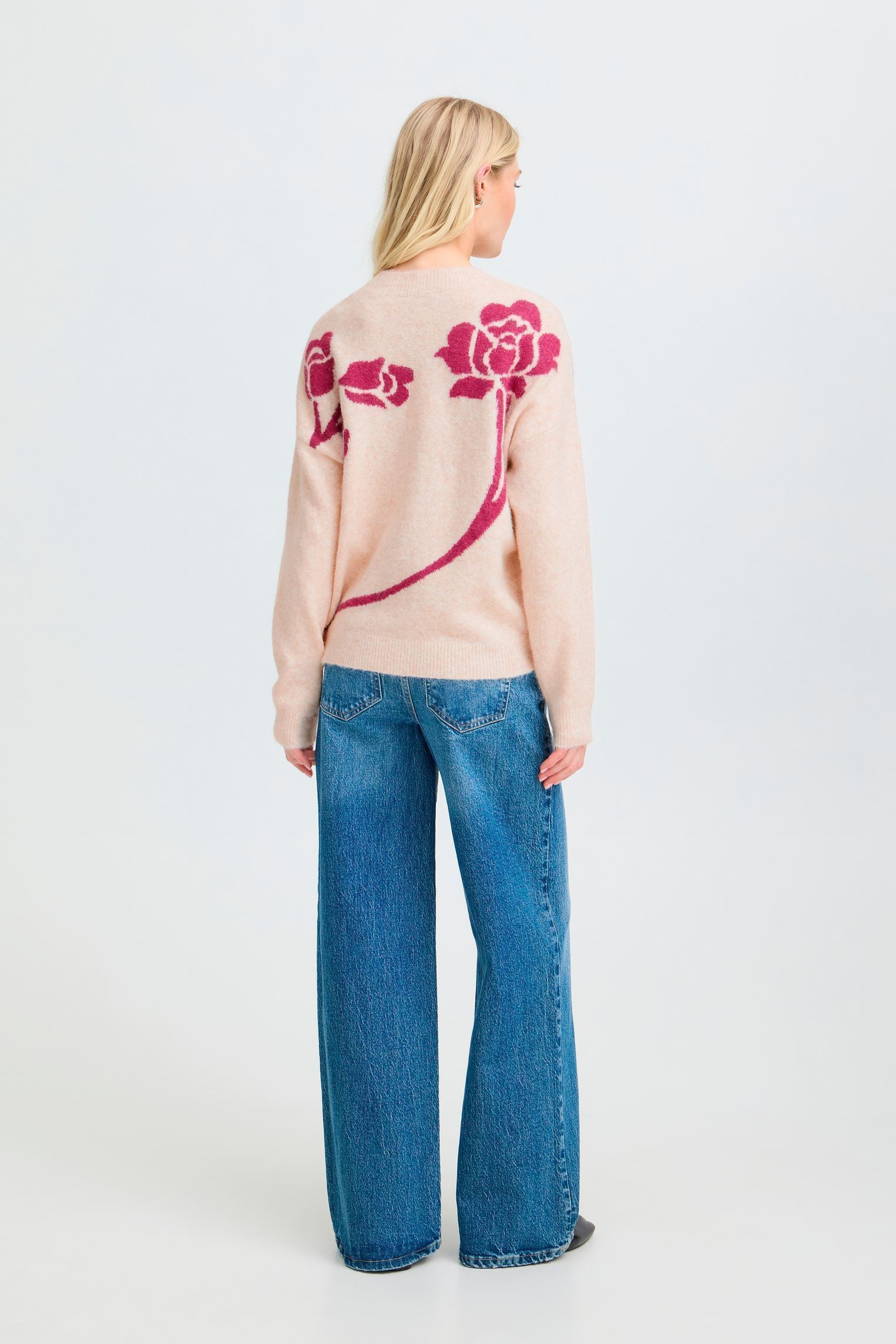 Pulls Byomea Flower Jumper 4 femme blanc B-Young Pulls Byomea Flower Jumper 4 femme blanc BIRCH/PINK ROSE