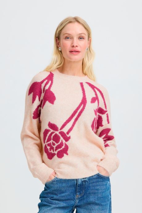 B-Young Truien Byomea Flower Jumper 4 dames wit