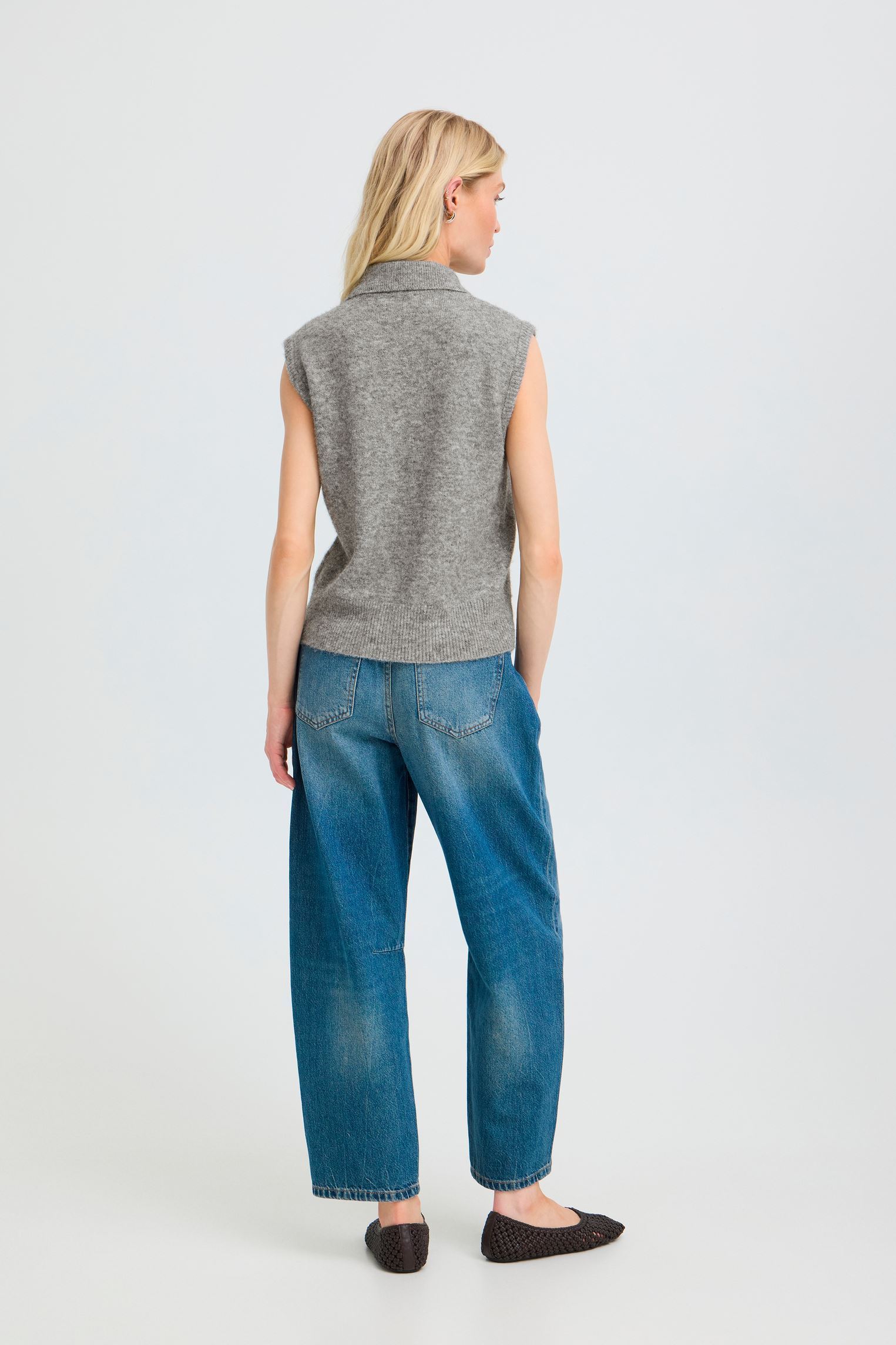 Gilets Byomea Zipper Slipover femme gris B-Young Gilets Byomea Zipper Slipover femme gris MID GREY MELANGE