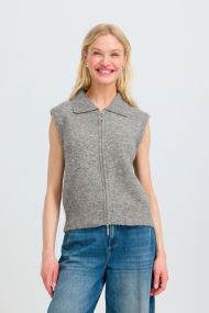 Gilets Byomea Zipper Slipover femme gris