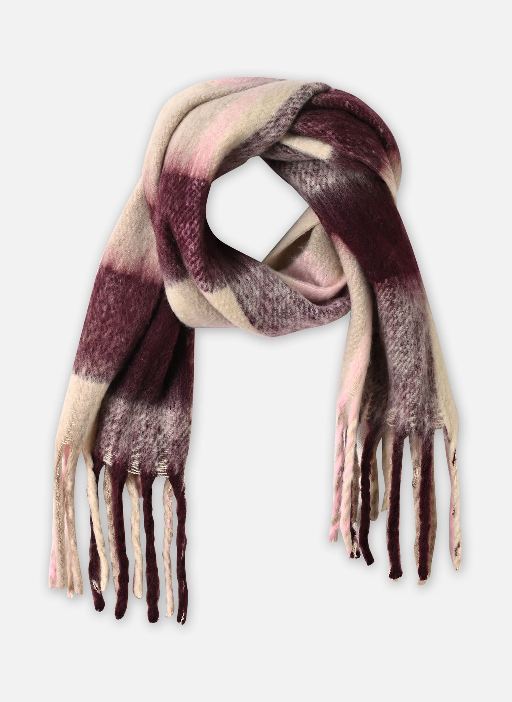 Sjaals Bywibke Scarf dames paars B-Young Sjaals Bywibke Scarf dames paars FIG/PINK CHECK SCARF