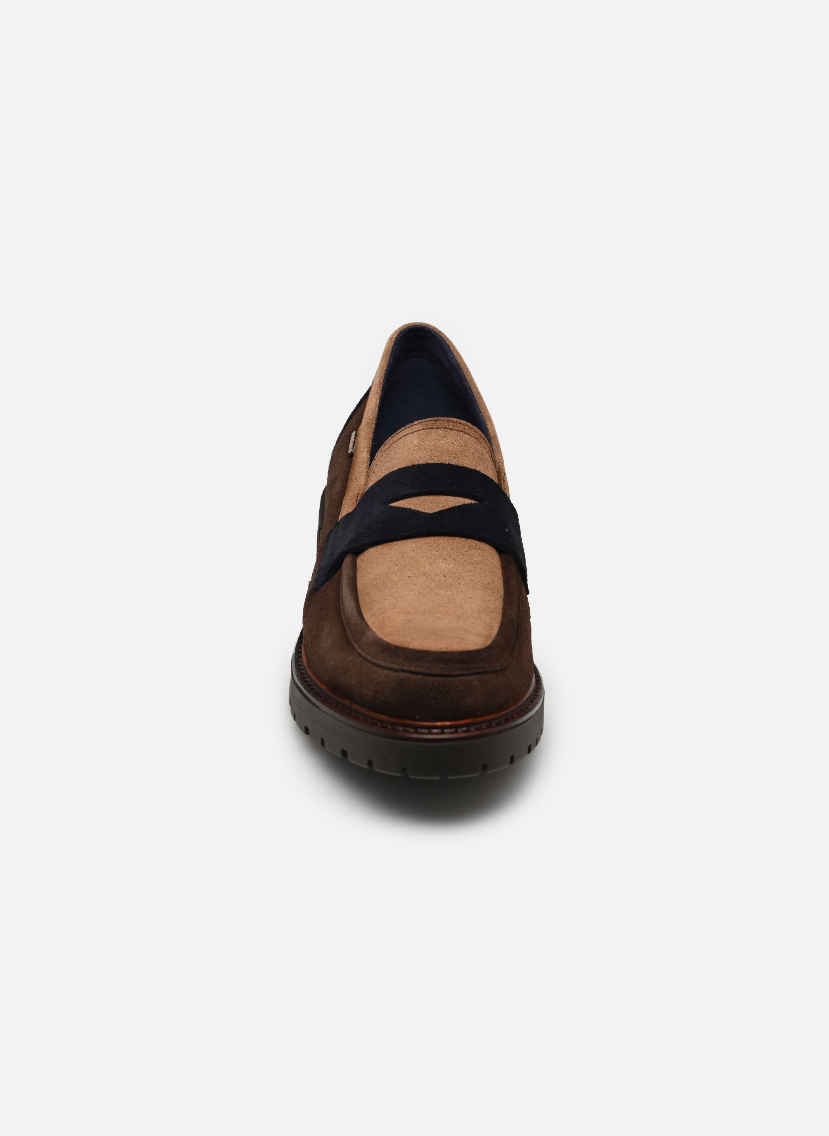 Mocassins CADY D9772 dames meerkleurig Dorking Mocassins CADY D9772 dames meerkleurig CALF+CALF+CALF EBANO + TABACO