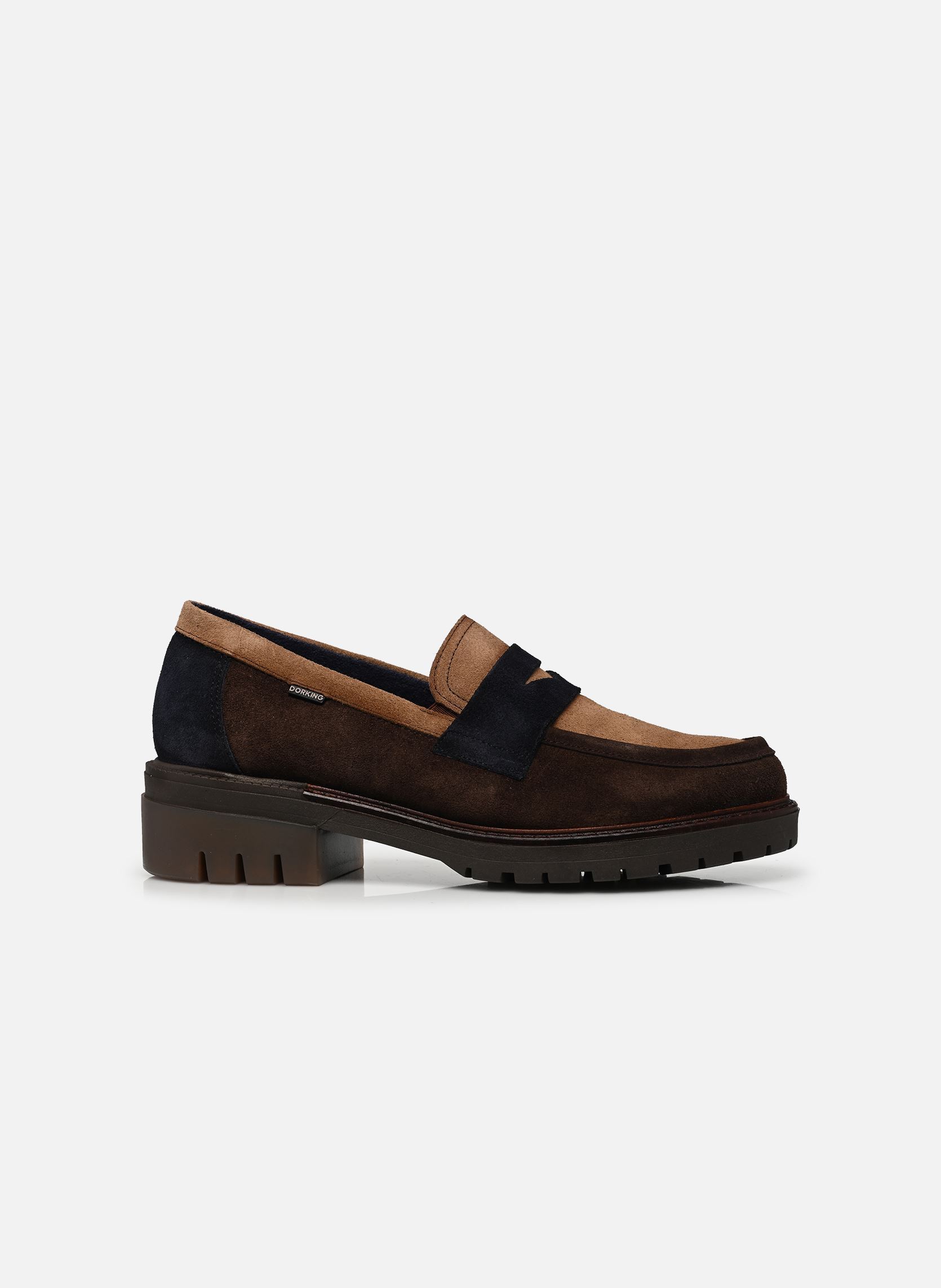 Mocassins CADY D9772 dames meerkleurig Dorking Mocassins CADY D9772 dames meerkleurig CALF+CALF+CALF EBANO + TABACO