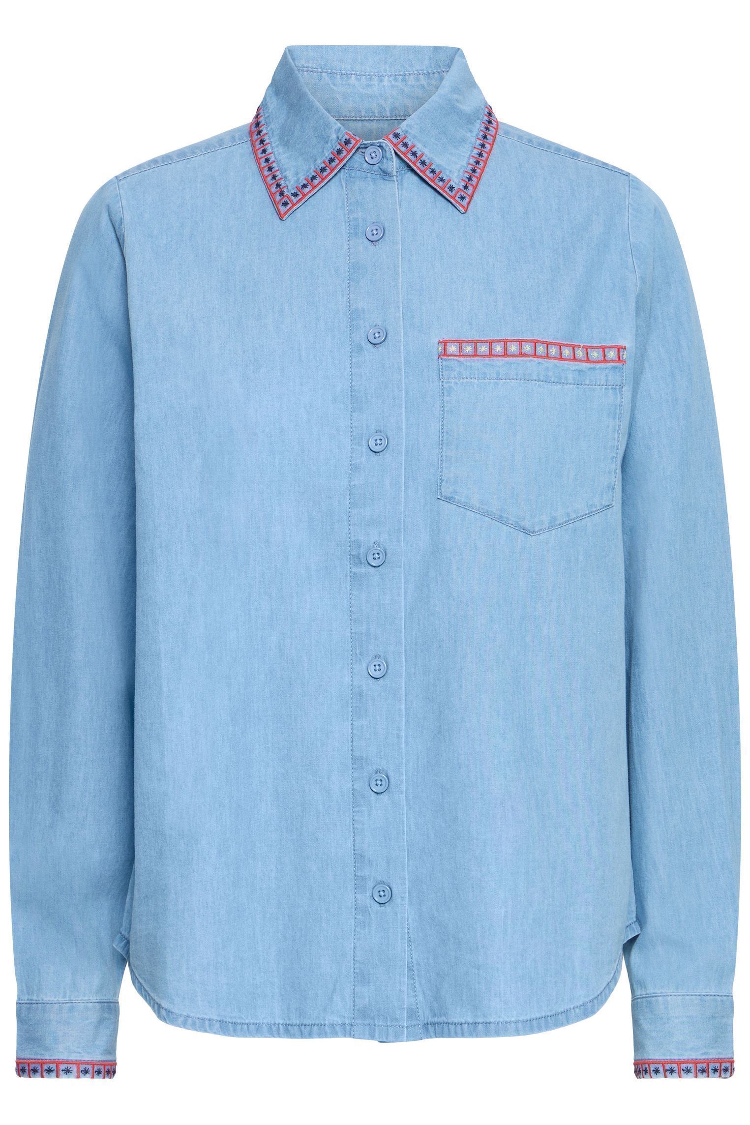 Hemden Ihbarcy Sh2 dames blauw Ichi Hemden Ihbarcy Sh2 dames blauw LIGHT BLUE