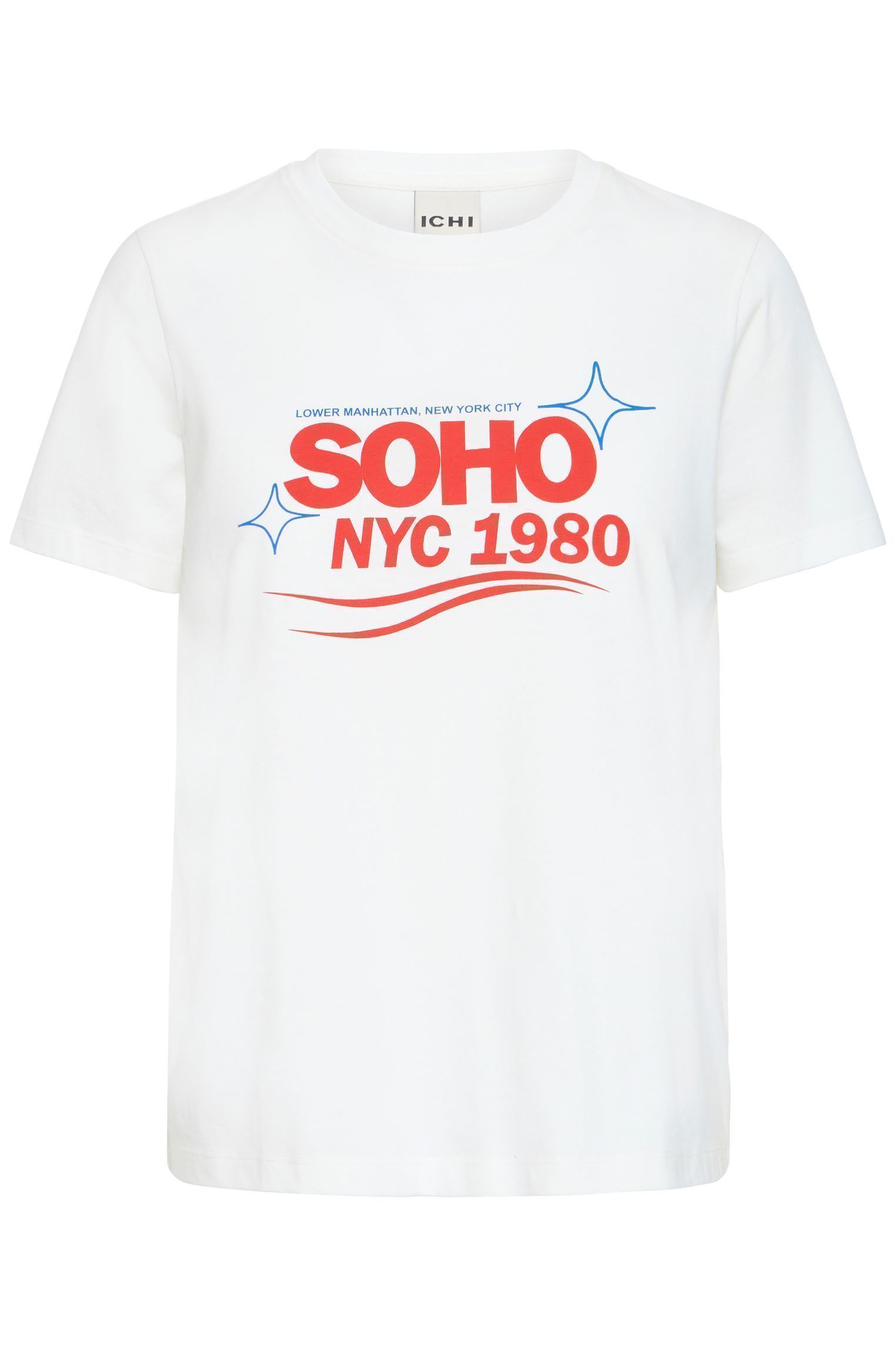 Tee-shirts Ihcamino Loose Ss2 femme blanc Ichi Tee-shirts Ihcamino Loose Ss2 femme blanc CLOUD DANCER / SALSA