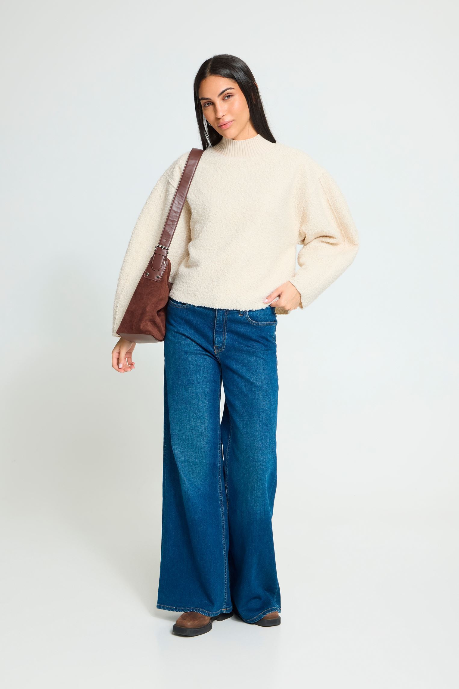 Pulls Ihcurley Ls femme blanc Ichi Pulls Ihcurley Ls femme blanc BIRCH