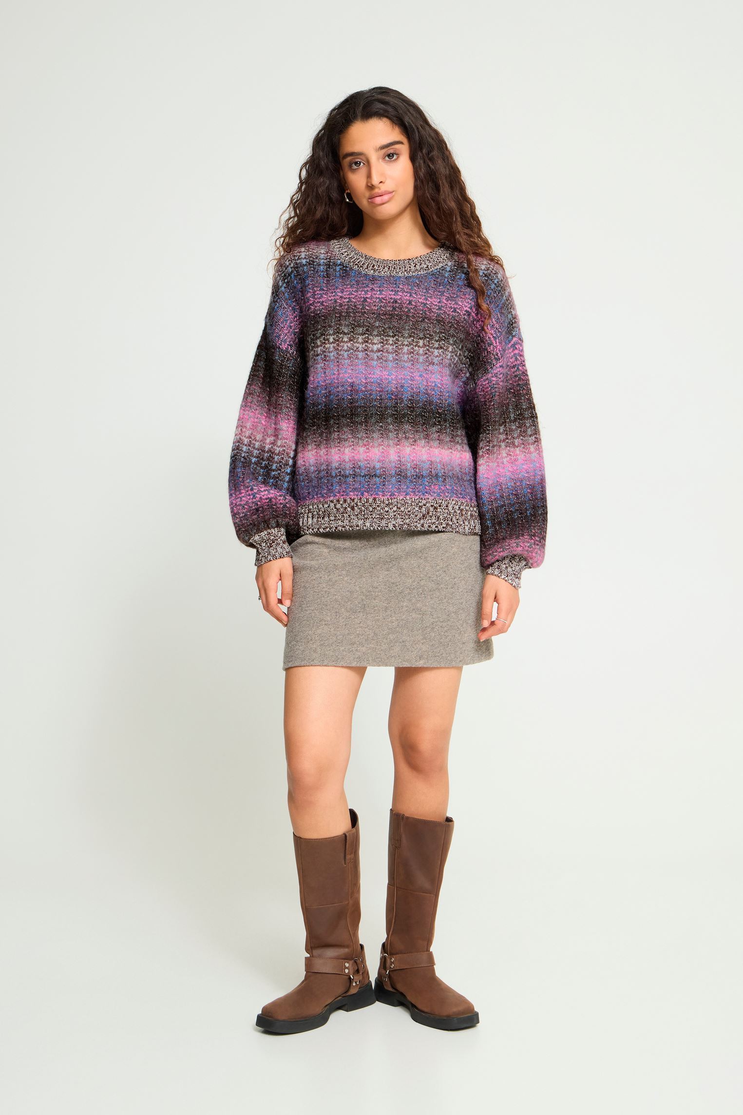 Pullover Ihdasunte Ls damen mehrfarbig Ichi Pullover Ihdasunte Ls damen mehrfarbig PINK BLUE BROWN MIX
