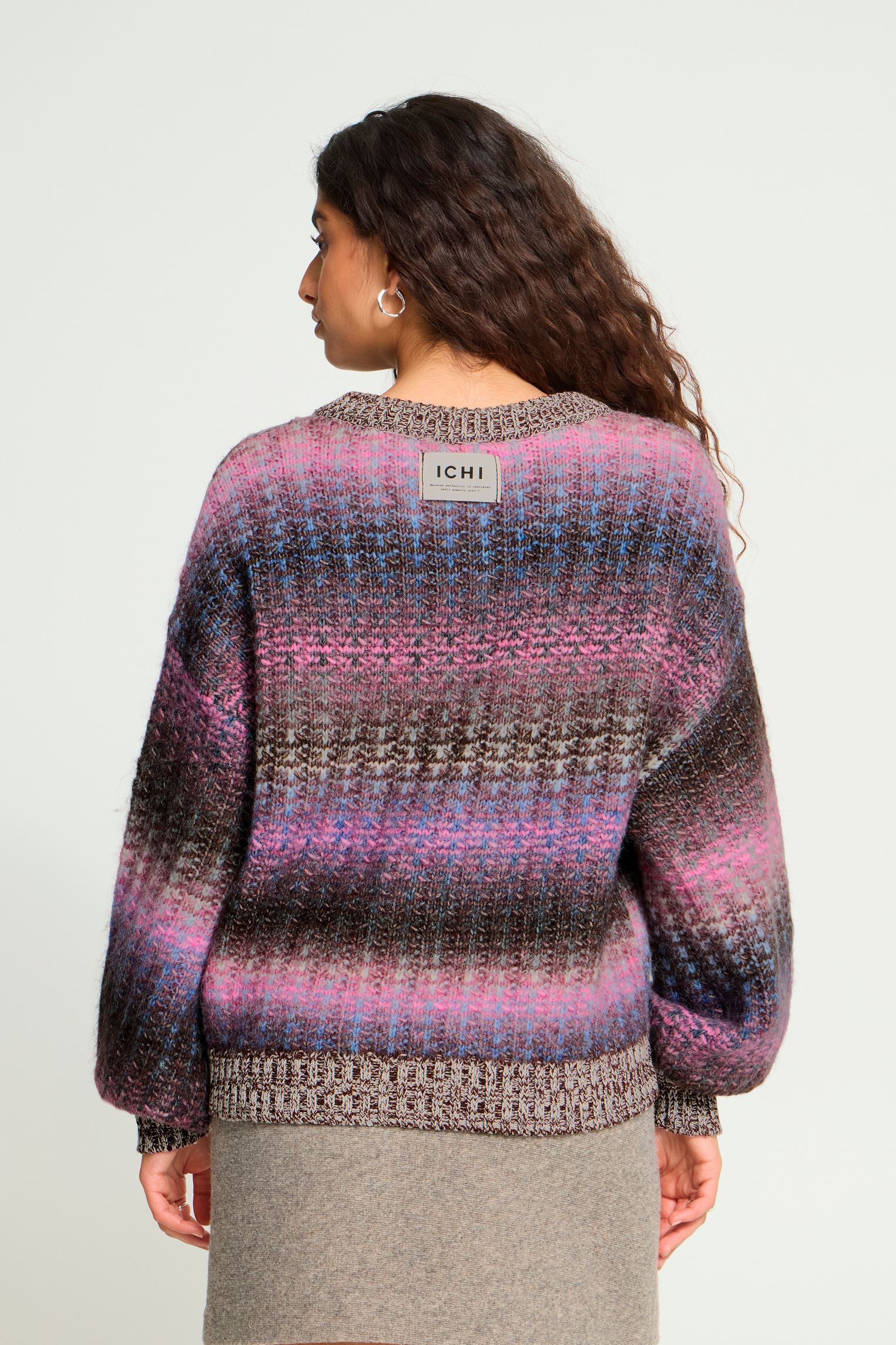 Pullover Ihdasunte Ls damen mehrfarbig Ichi Pullover Ihdasunte Ls damen mehrfarbig PINK BLUE BROWN MIX