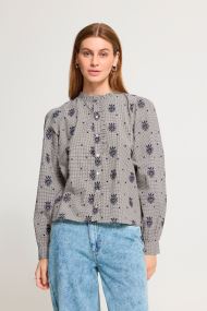 Hemden Iheloza Sh dames marine Ichi Hemden Iheloza Sh dames marine BIRCH/DARK BLUE CHECK W. EMB