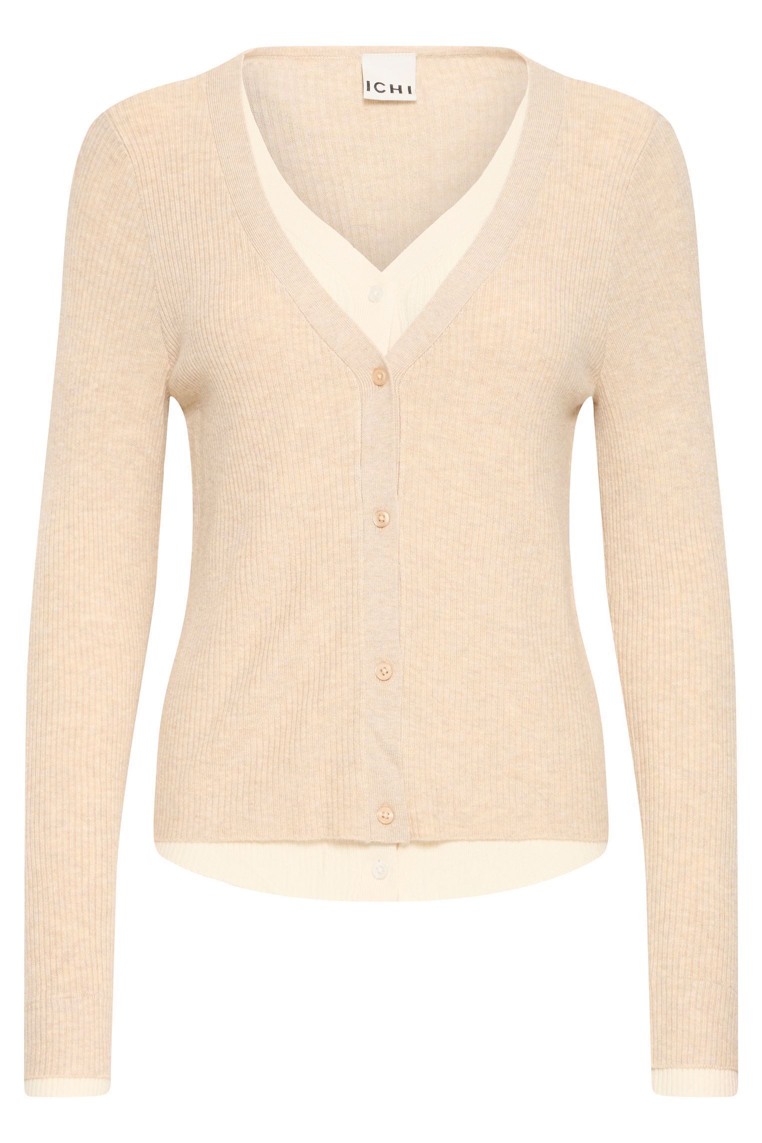 Strickjacken und Westen Ihfama Ca damen beige Ichi Strickjacken und Westen Ihfama Ca damen beige TOASTED COCONUT WITH BIRCH