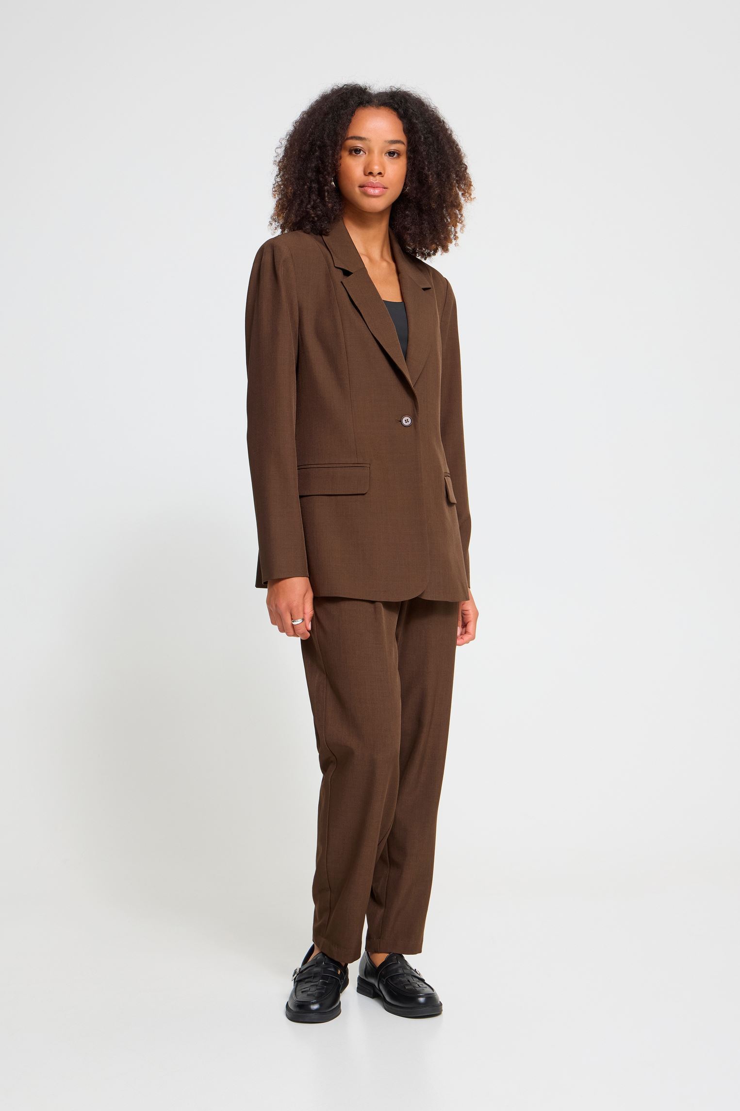 Vestes et manteaux Ihfava Long Bl femme marron Ichi Vestes et manteaux Ihfava Long Bl femme marron SLATE BLACK MELANGE