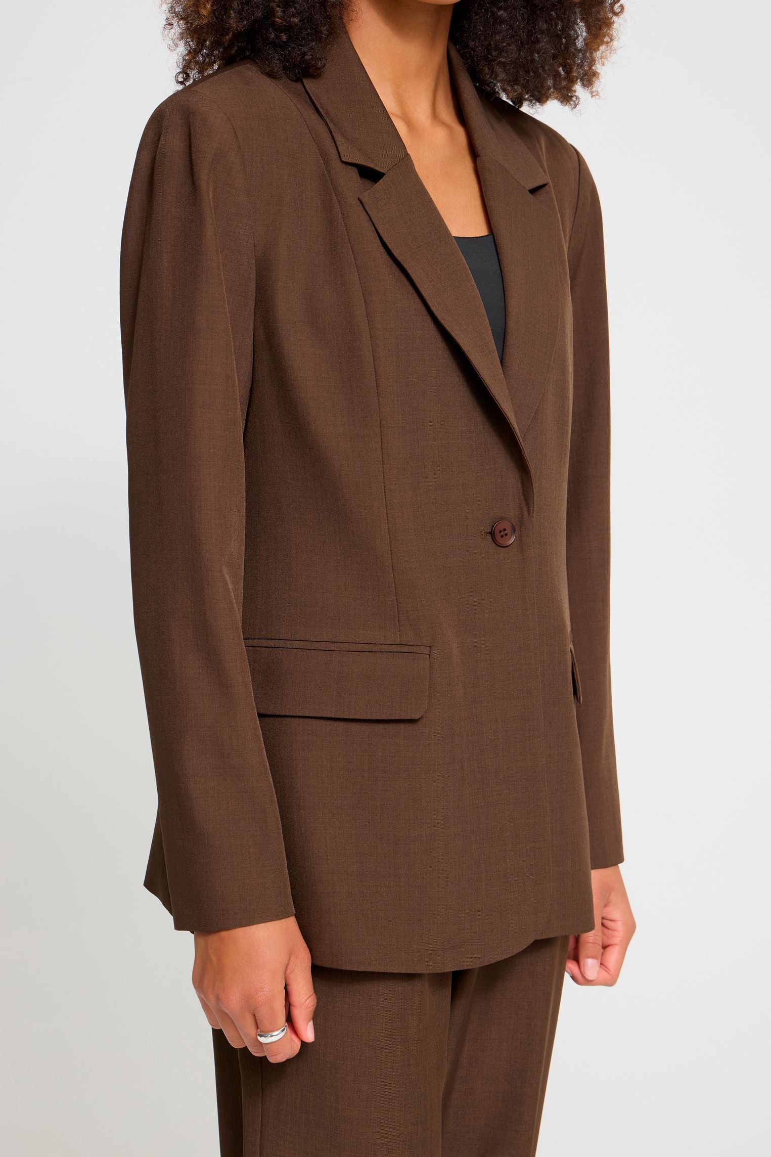 Vestes et manteaux Ihfava Long Bl femme marron Ichi Vestes et manteaux Ihfava Long Bl femme marron SLATE BLACK MELANGE