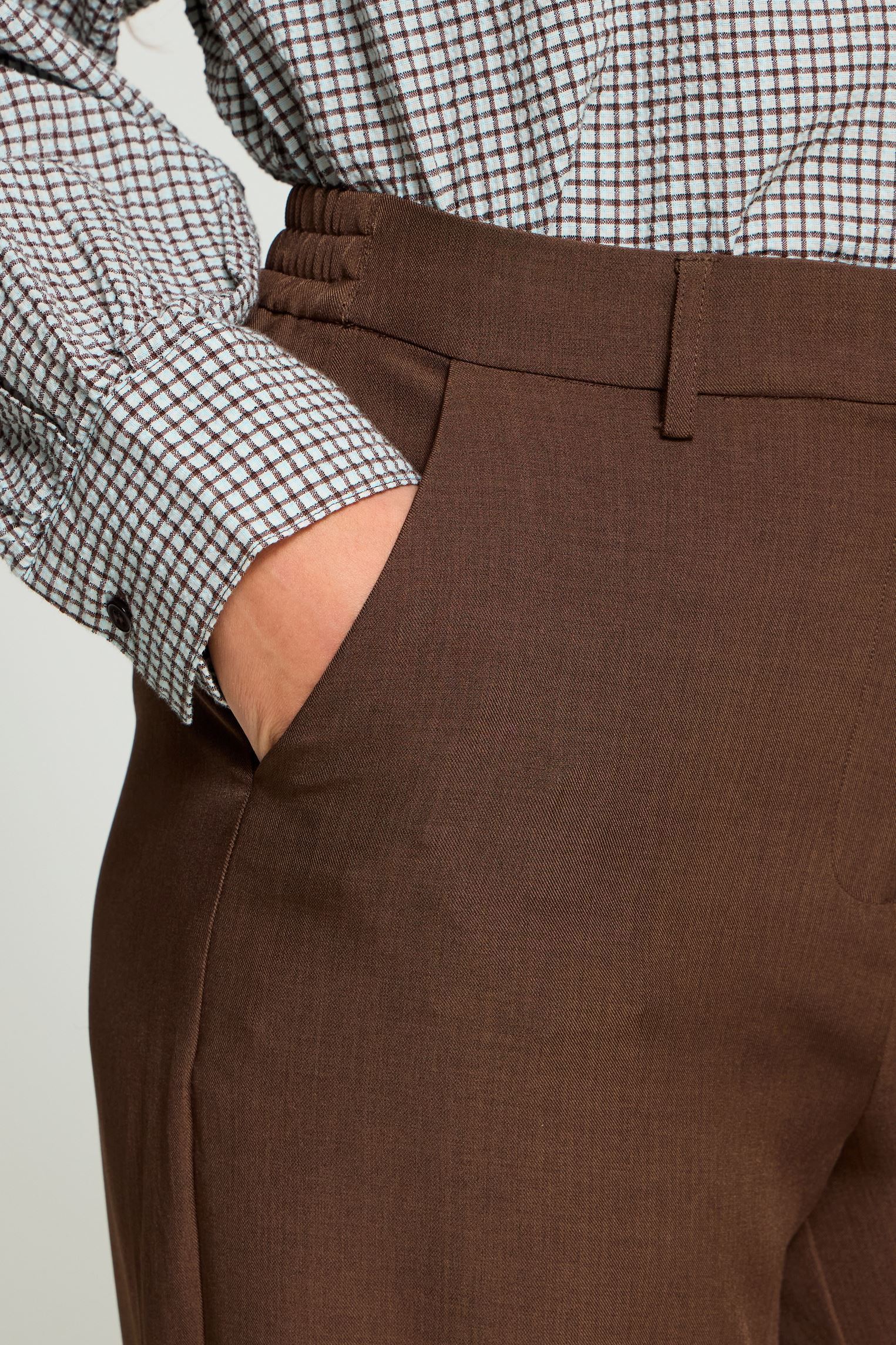 Hosen Ihfava Wide Pa2 damen braun Ichi Hosen Ihfava Wide Pa2 damen braun SLATE BLACK MELANGE