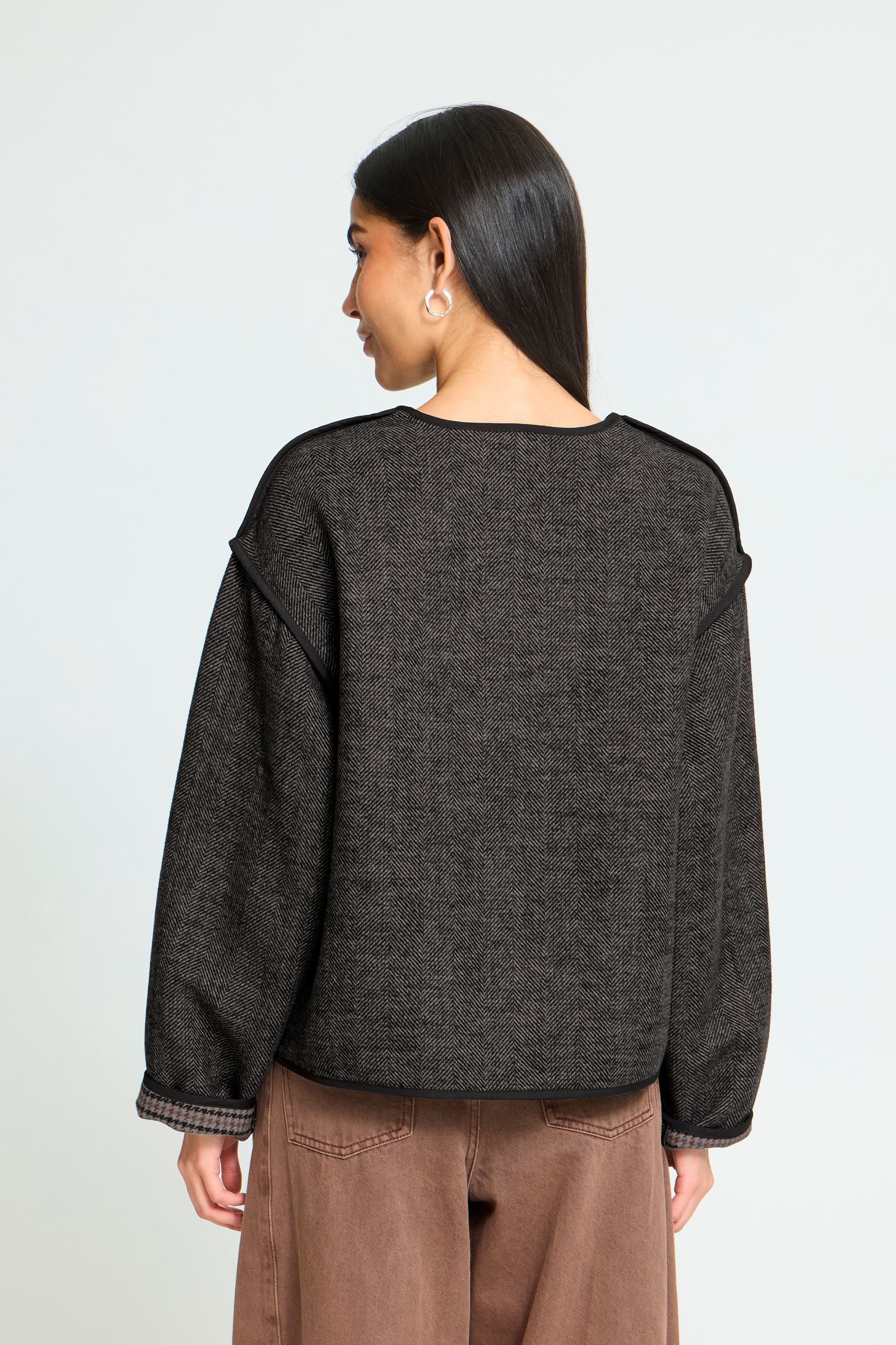 Jacken und Mäntel Ihfrava Ja damen grau Ichi Jacken und Mäntel Ihfrava Ja damen grau BLACK HERRINGBONE