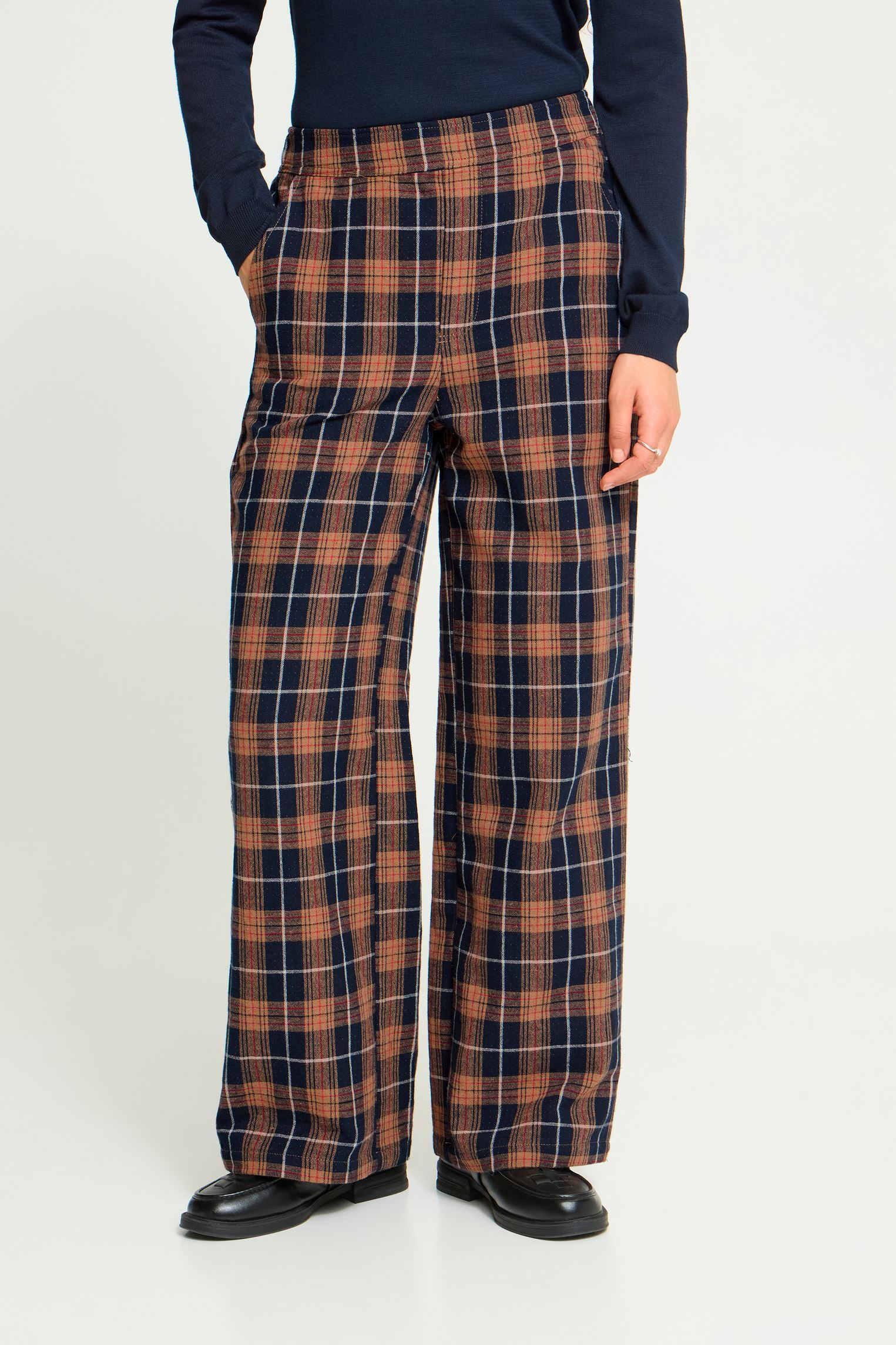 Chemises Ihkalia Pa femme marron Ichi Chemises Ihkalia Pa femme marron DARK BLUE/BROWN CHECK