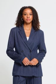 Jacken und Mäntel Ihkate Pinelle Bl2 damen blau Ichi Jacken und Mäntel Ihkate Pinelle Bl2 damen blau DARK BLUE JACQUARD STRIPE