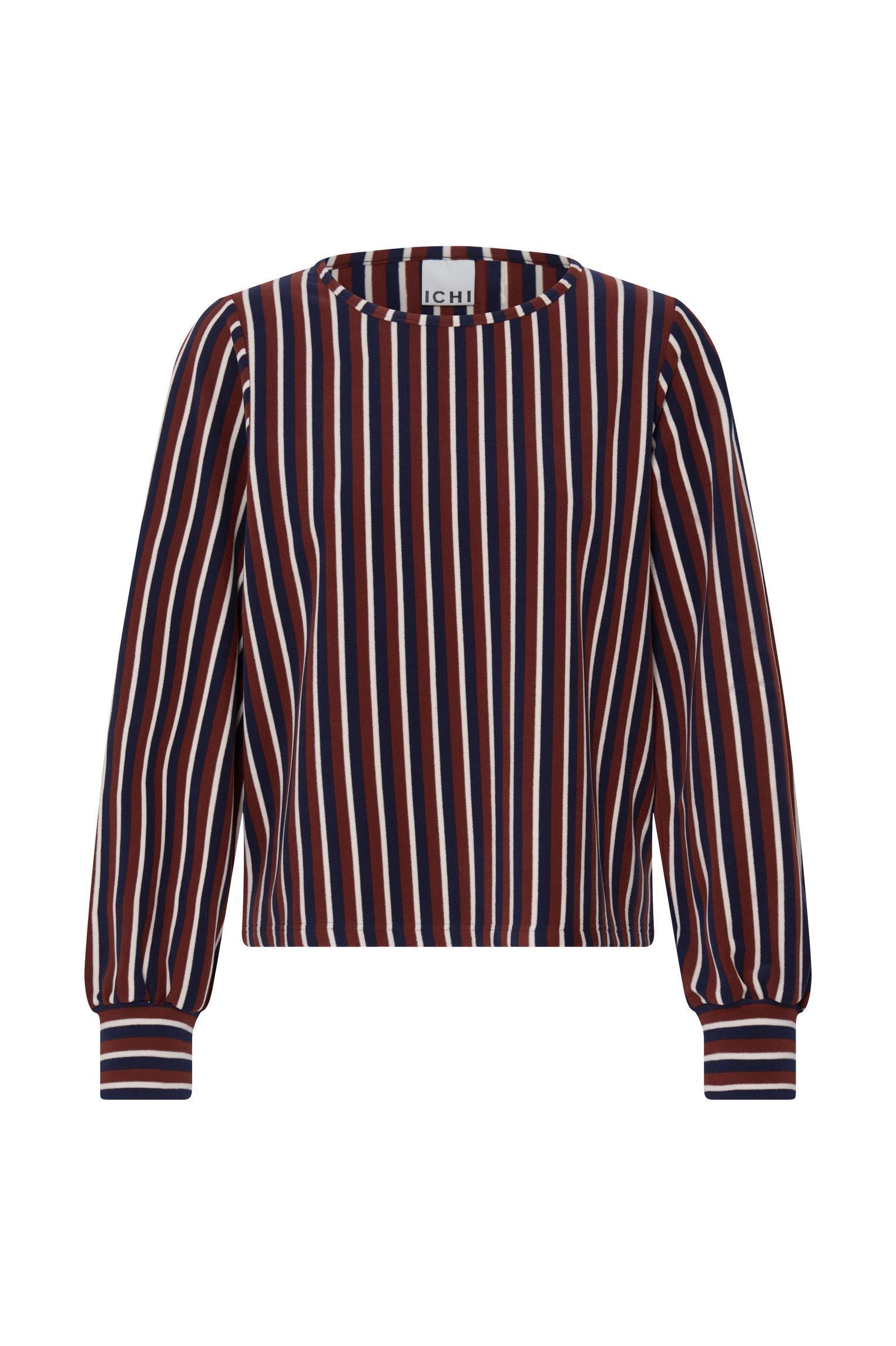 Tee-shirts Ihliomi Ls femme multicolore Ichi Tee-shirts Ihliomi Ls femme multicolore MADDER BROWN/BLUE STRIPE