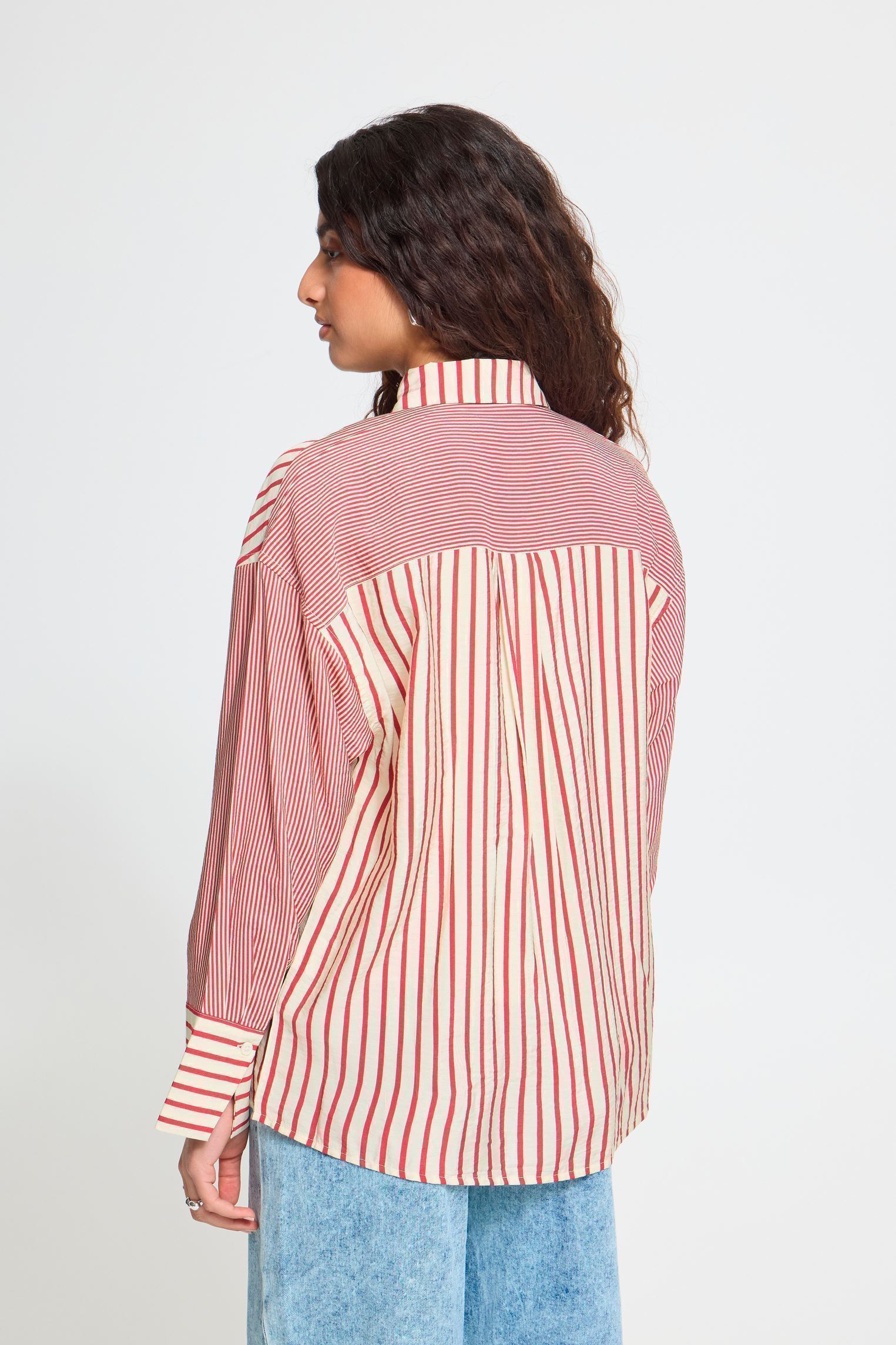 Hemden Ihlouri Sh dames wit Ichi Hemden Ihlouri Sh dames wit RHODODENDRON/WHITE STRIPE