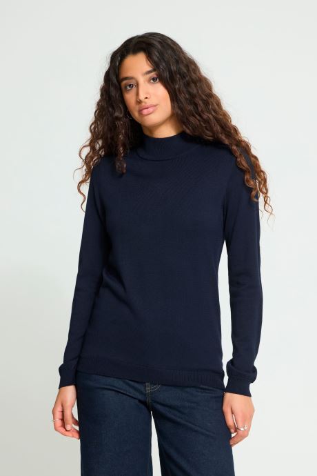 Ichi Pulls Ihluls Turtleneck Ls femme marine