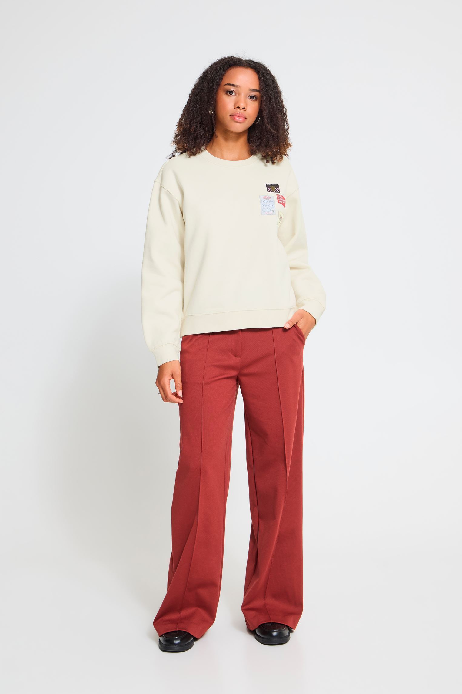 Sweatshirts Ihmerella Brushed Sw3 damen weiß Ichi Sweatshirts Ihmerella Brushed Sw3 damen weiß BIRCH / MULTI