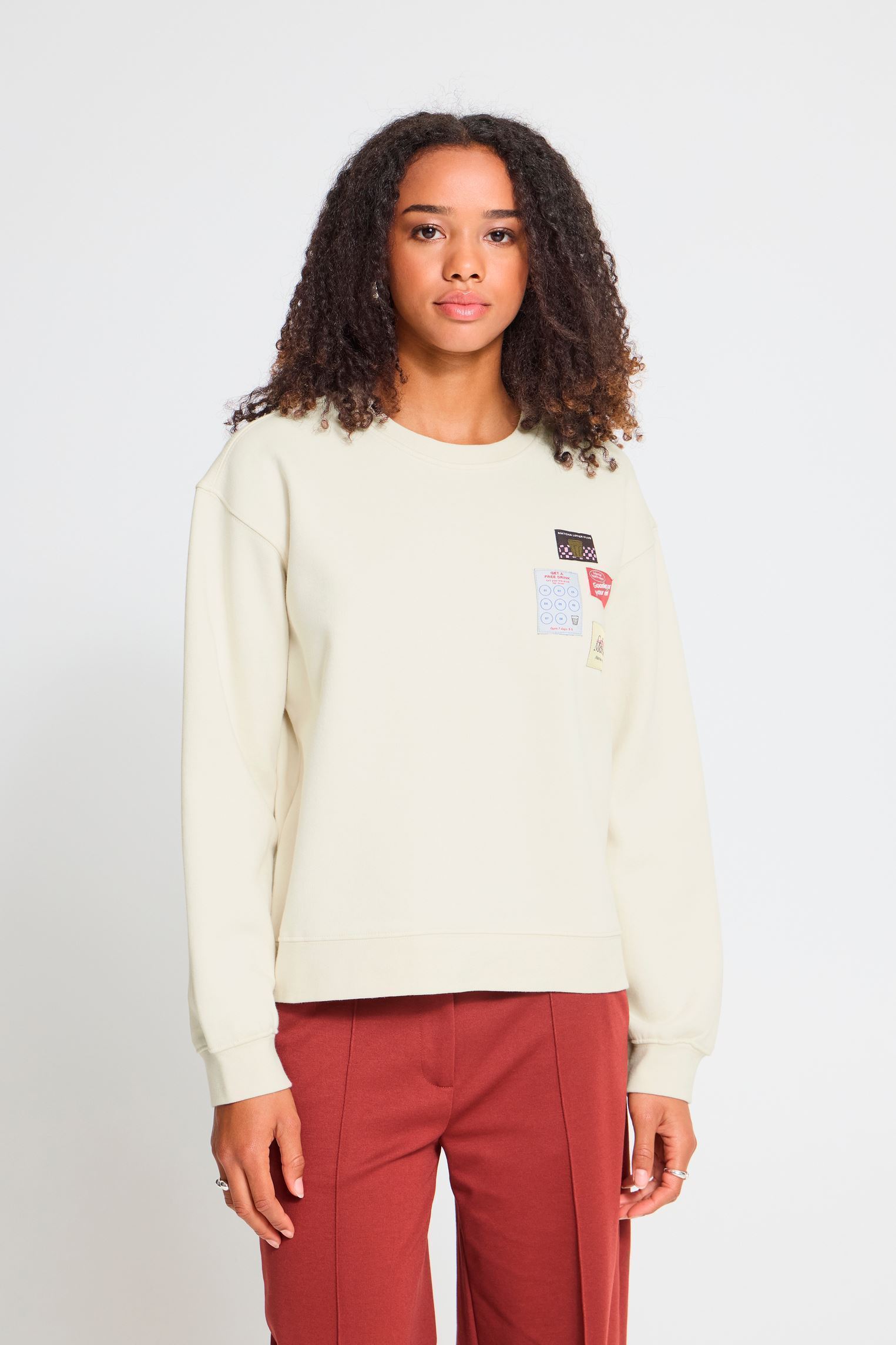 Sweatshirts Ihmerella Brushed Sw3 damen weiß Ichi Sweatshirts Ihmerella Brushed Sw3 damen weiß BIRCH / MULTI